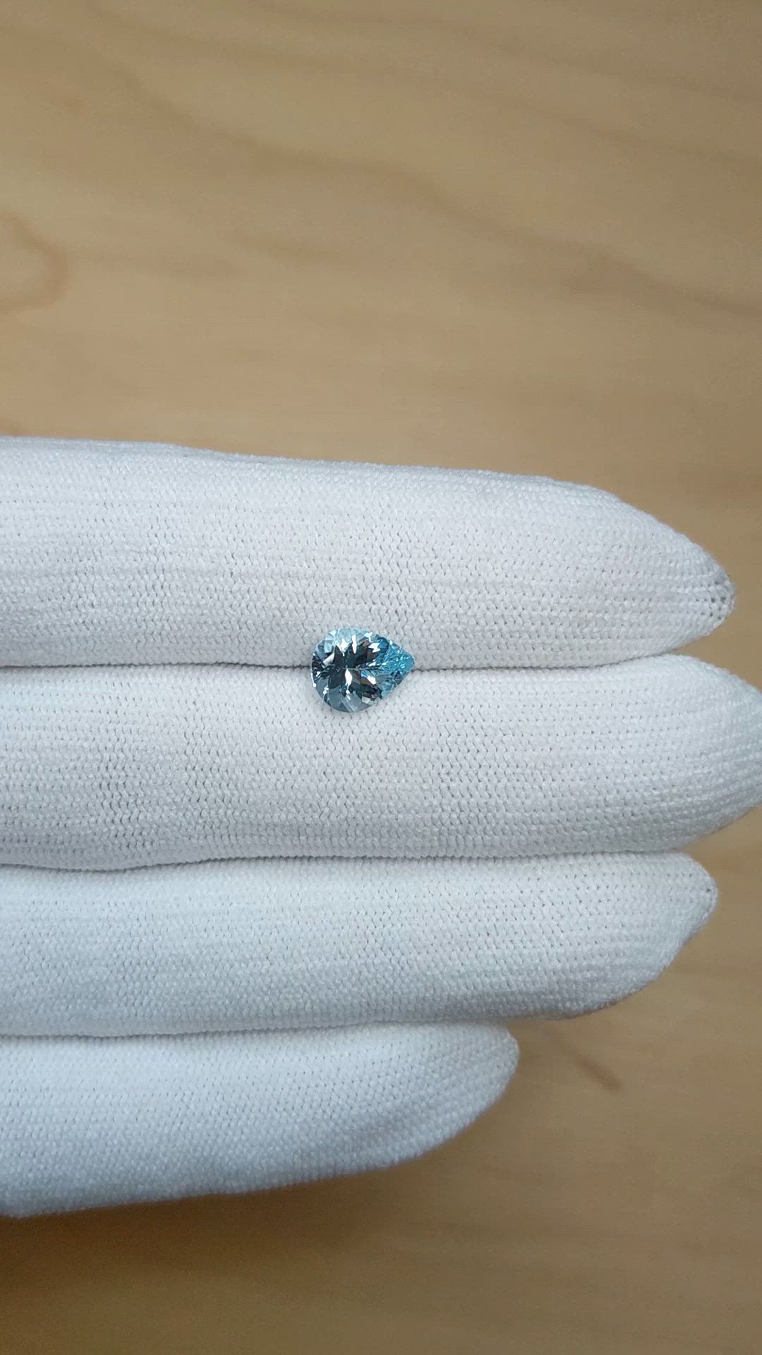 1.31 Ct. Blue Aquamarine from Mozambique Size Video