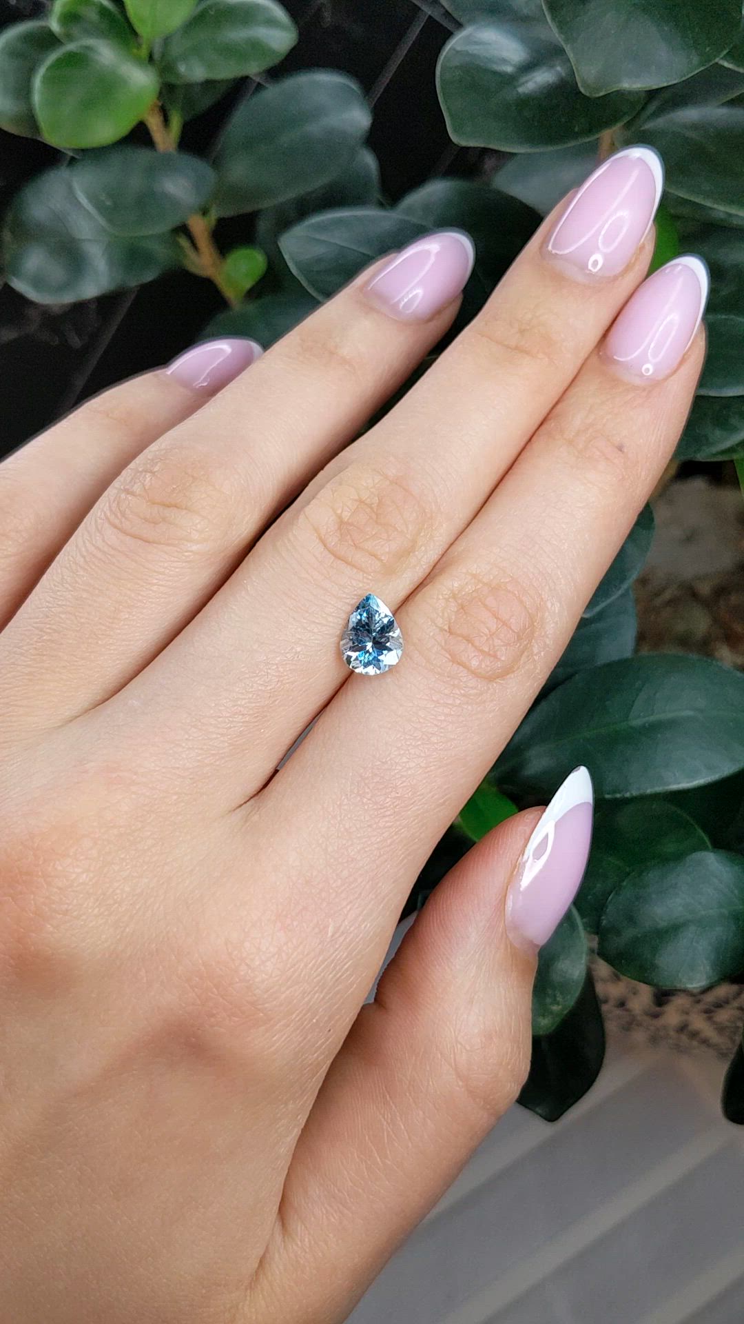 1.31 Ct. Blue Aquamarine from Mozambique Size Video