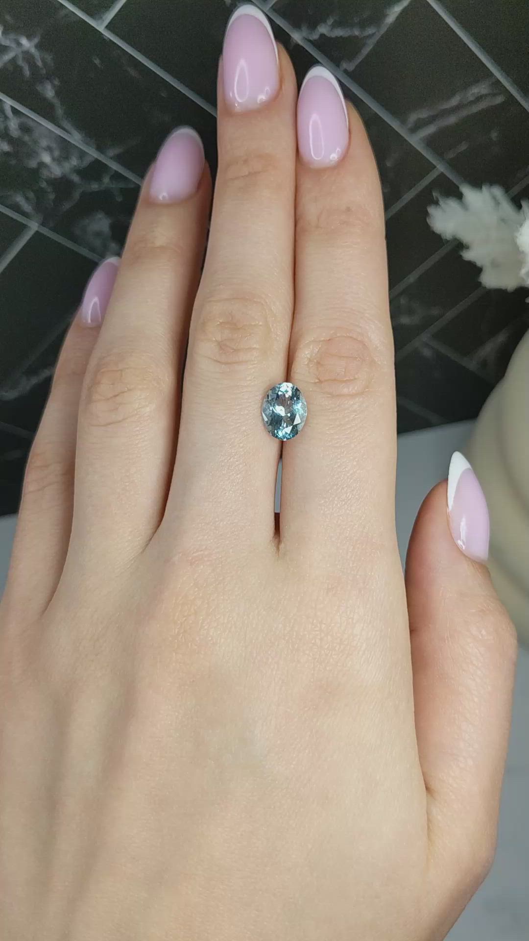 1.90 Ct. Blue Aquamarine from Mozambique Size Video