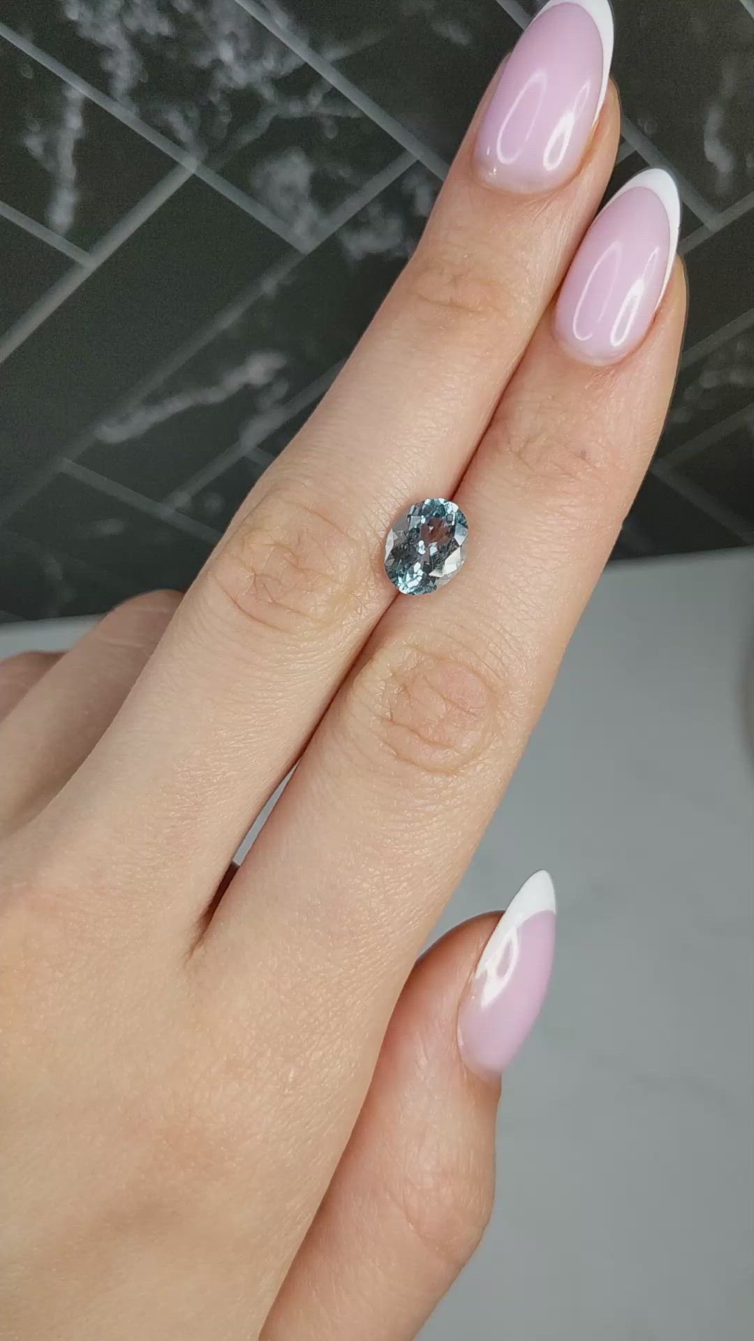1.90 Ct. Blue Aquamarine from Mozambique Size Video