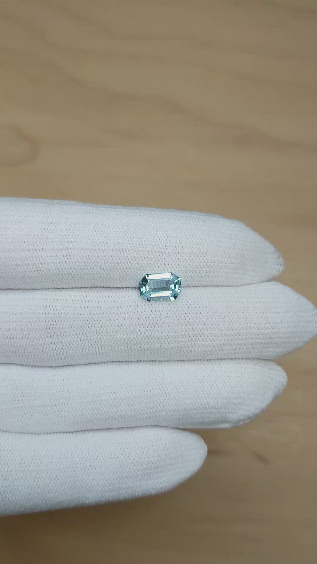 1.41 Ct. Blue Aquamarine from Mozambique Size Video
