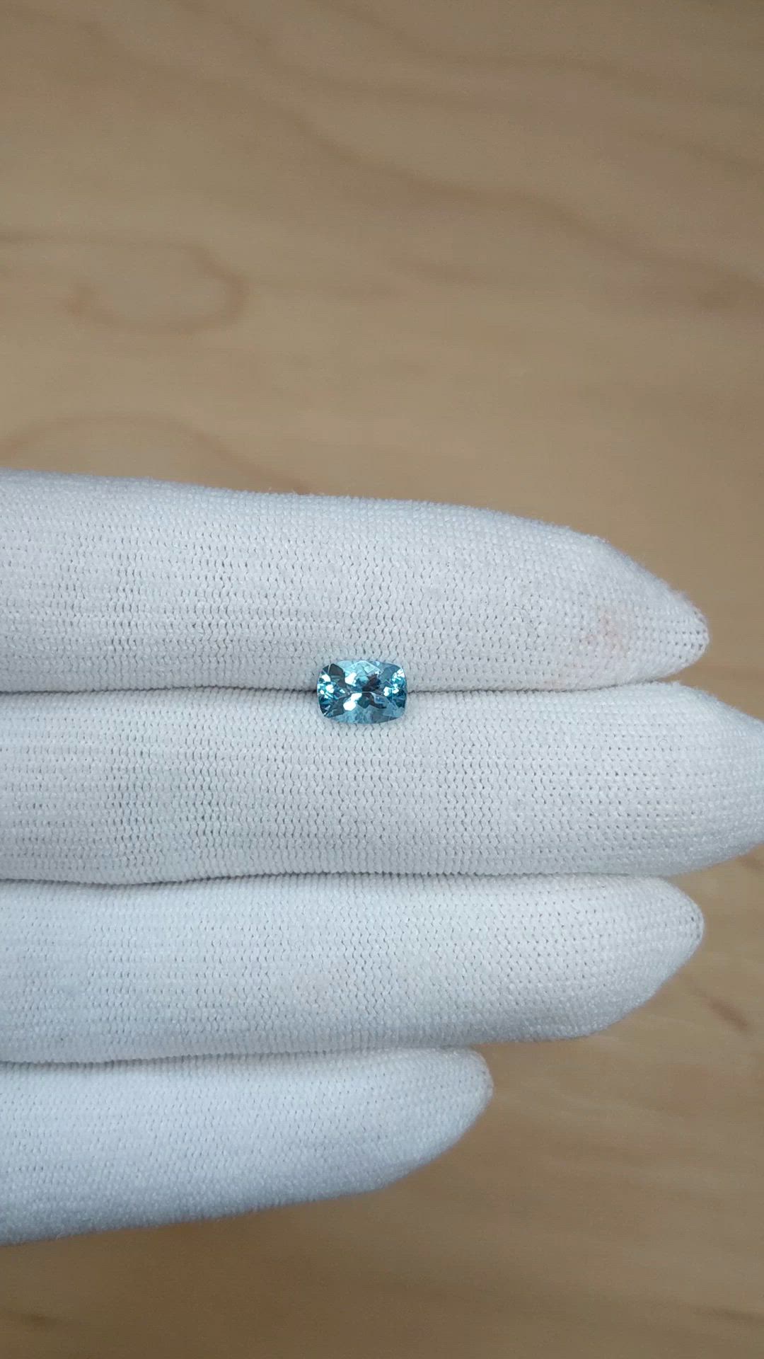 1.07 Ct. Blue Aquamarine from Mozambique Size Video