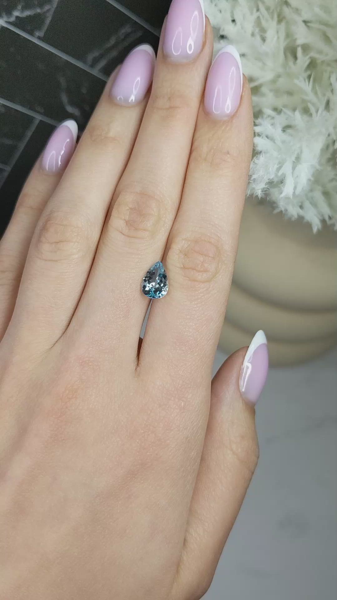 1.68 Ct. Blue Aquamarine from Mozambique Size Video