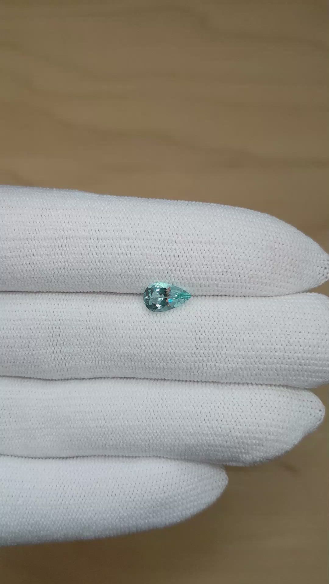0.92 Ct. Blue Aquamarine from Mozambique Size Video
