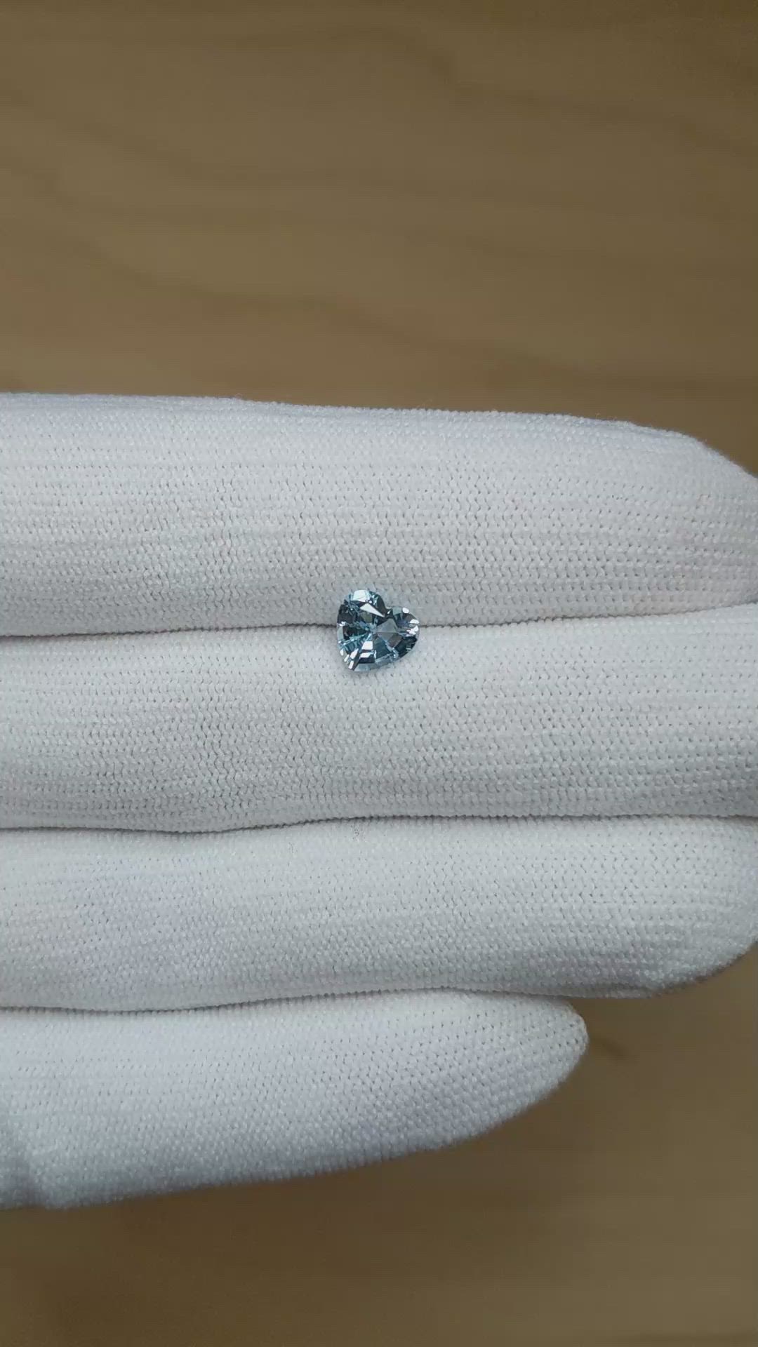 0.91 Ct. Blue Aquamarine from Mozambique Size Video