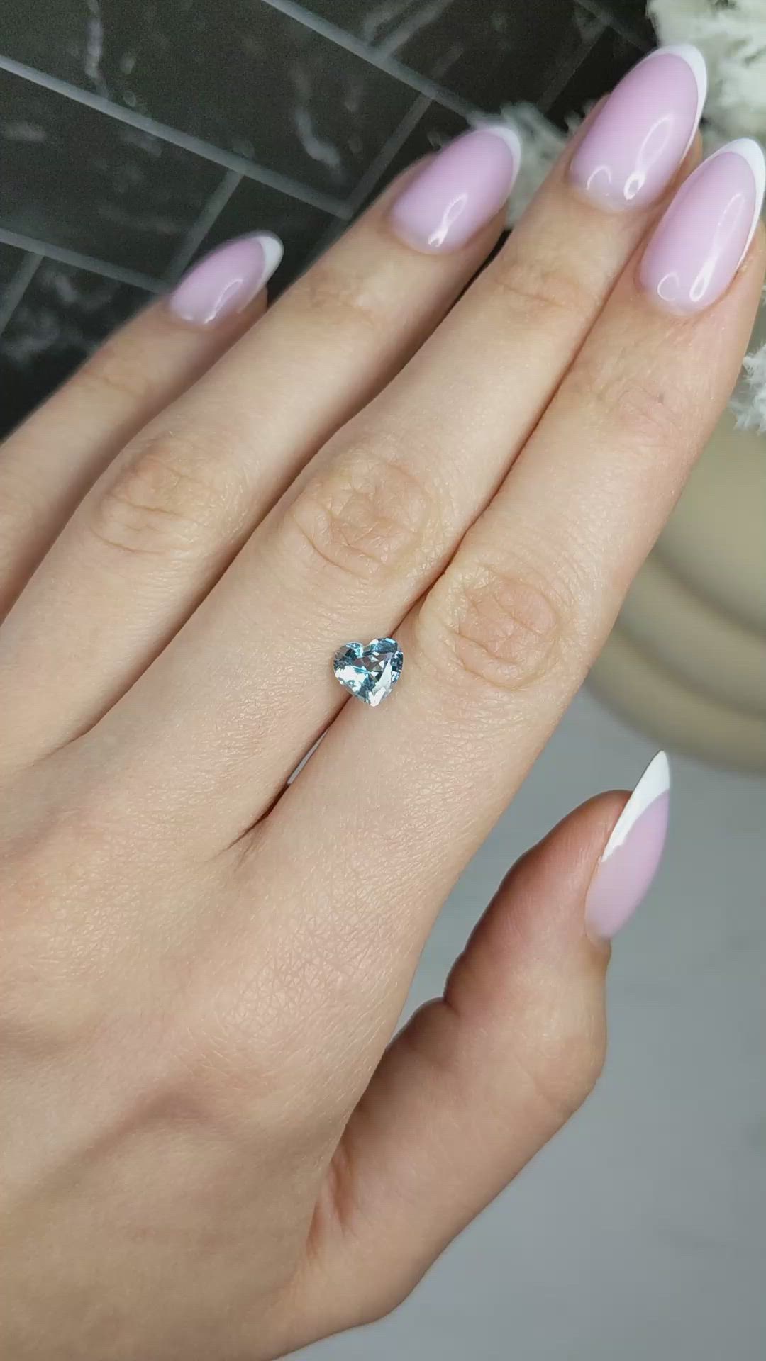 0.91 Ct. Blue Aquamarine from Mozambique Size Video
