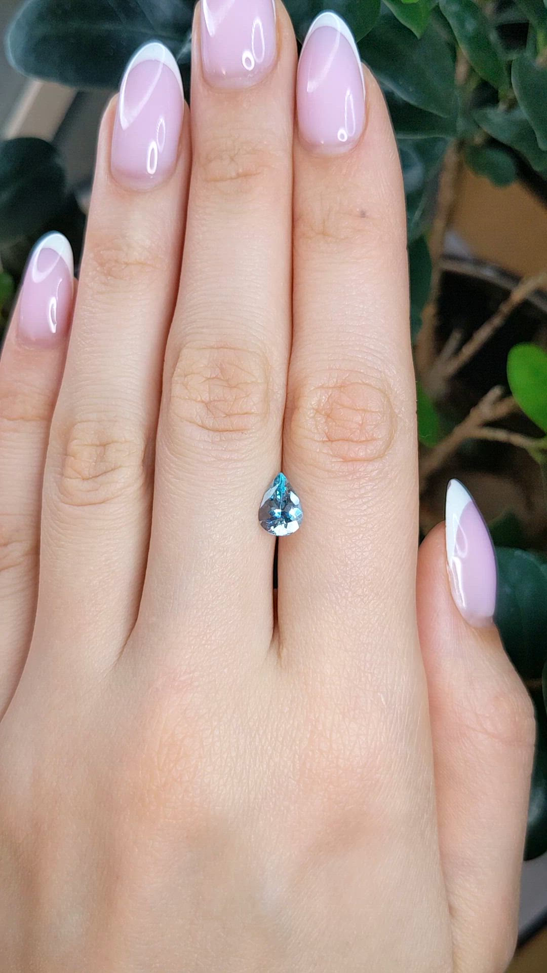 0.92 Ct. Blue Aquamarine from Mozambique Size Video