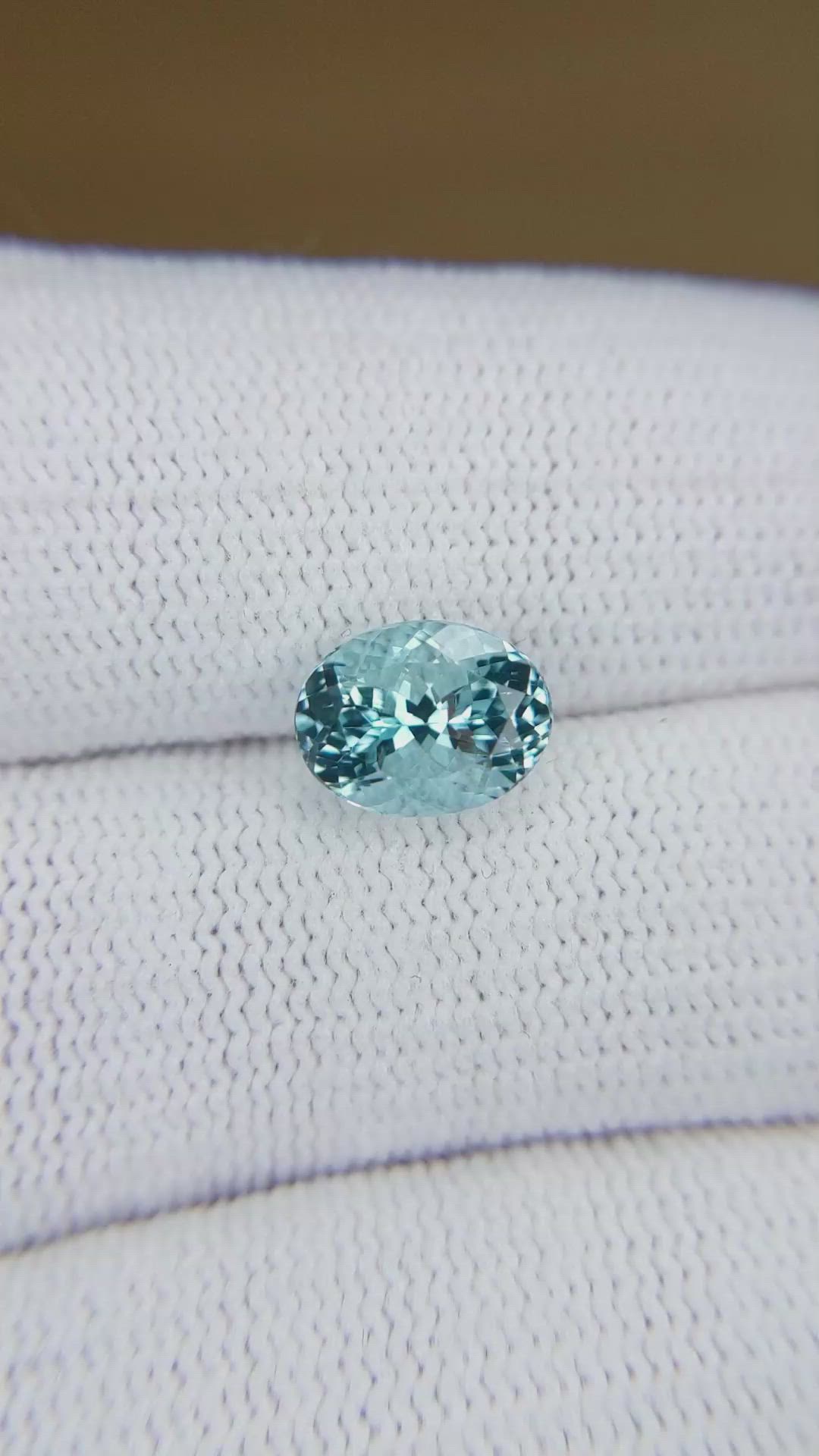 2.01 Ct. Blue Aquamarine from Mozambique Size Video