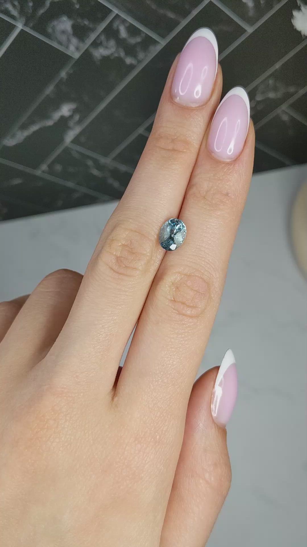 2.01 Ct. Blue Aquamarine from Mozambique Size Video