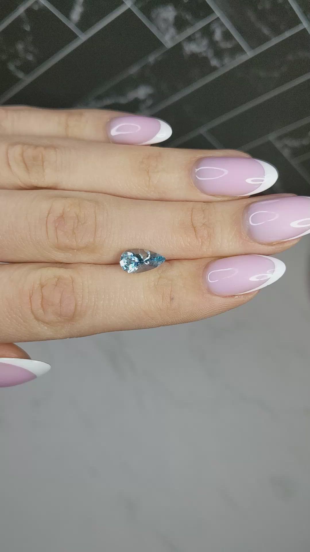 1.39 Ct. Blue Aquamarine from Mozambique Size Video