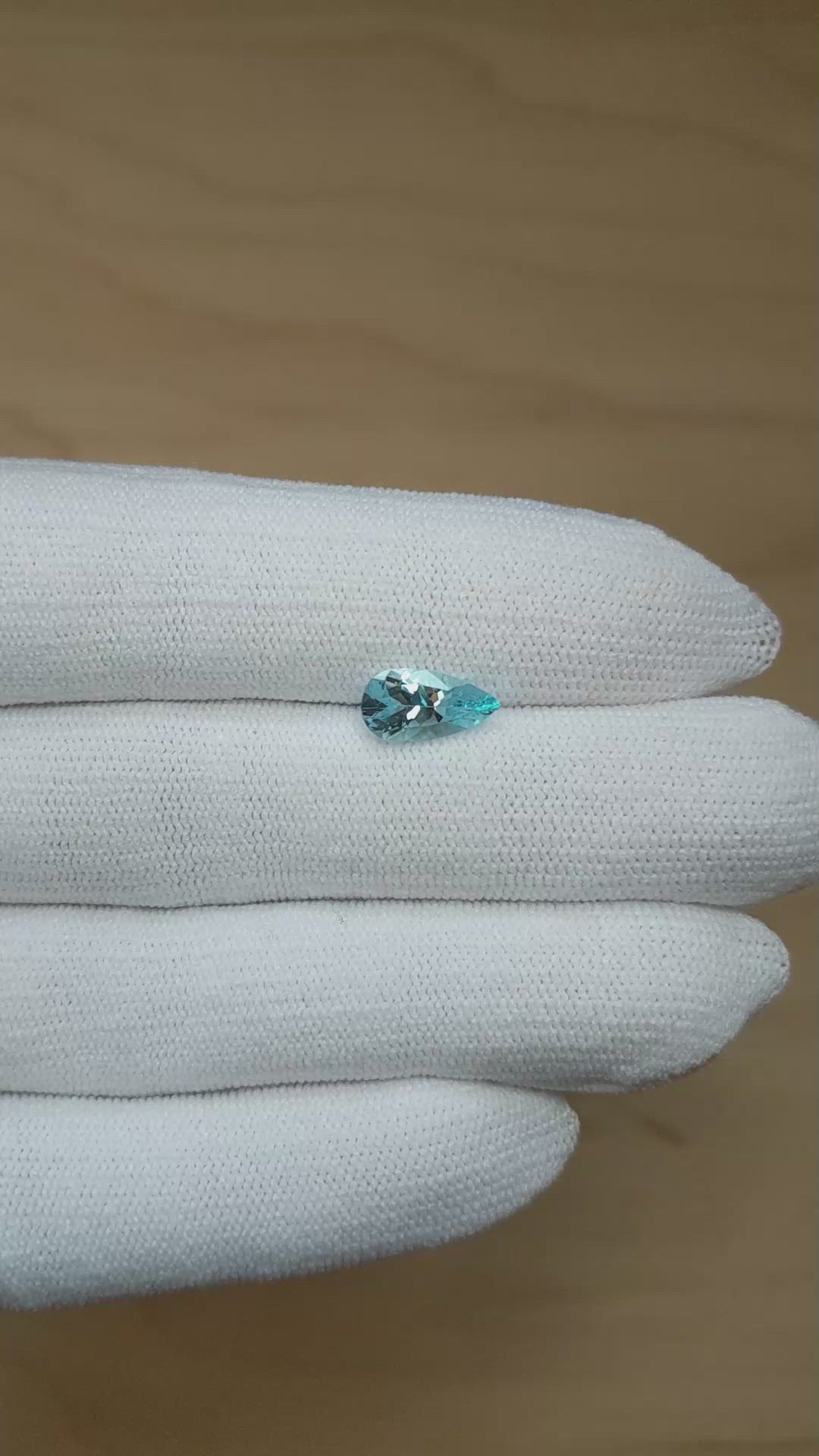 1.39 Ct. Blue Aquamarine from Mozambique Size Video