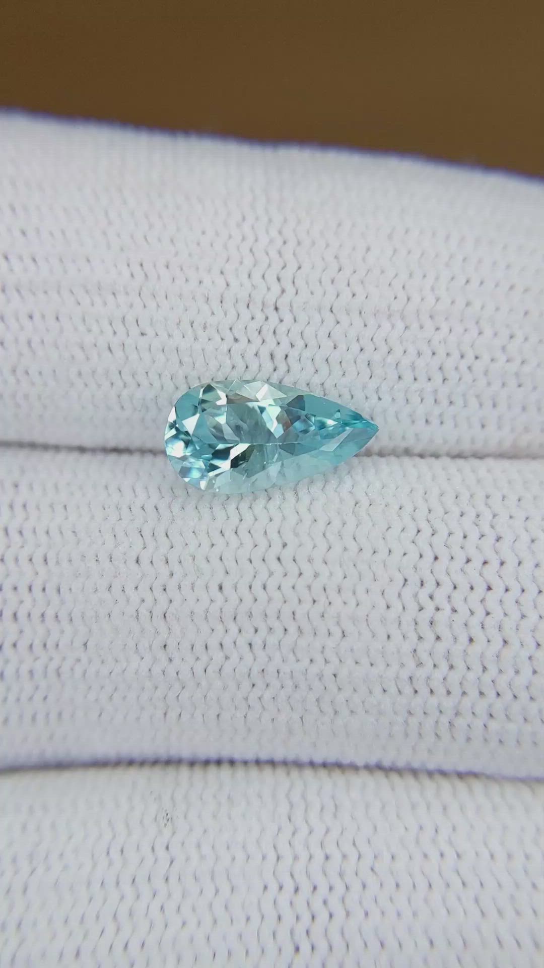 1.39 Ct. Blue Aquamarine from Mozambique Size Video