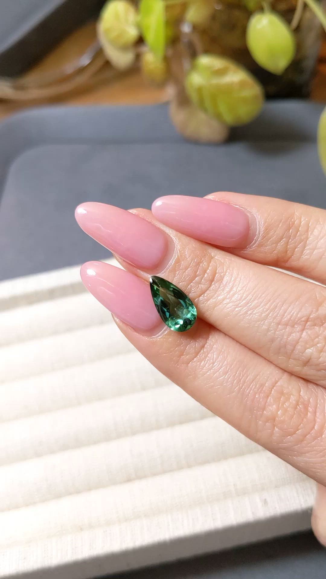 2.57 Ct. Bluish Green Tourmaline from Brazil Size Video