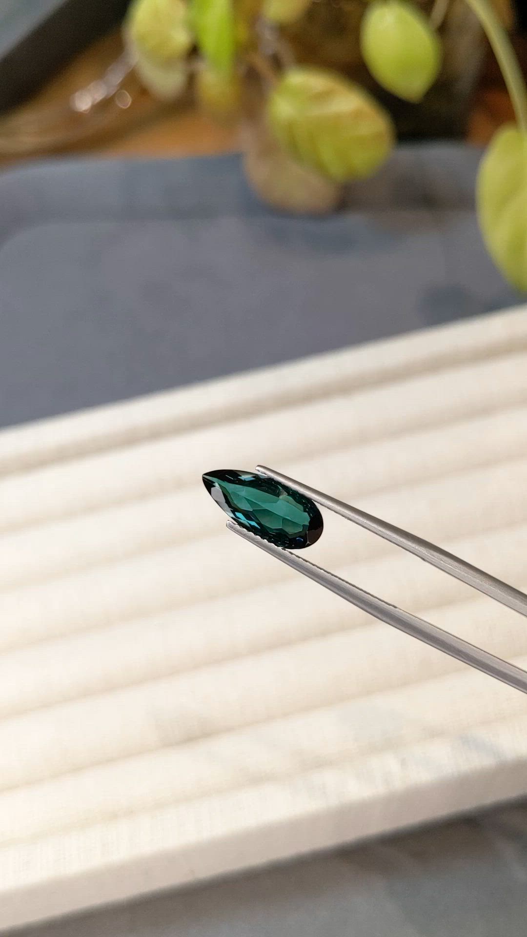 2.17 Ct. Bluish Green Tourmaline from Brazil Size Video