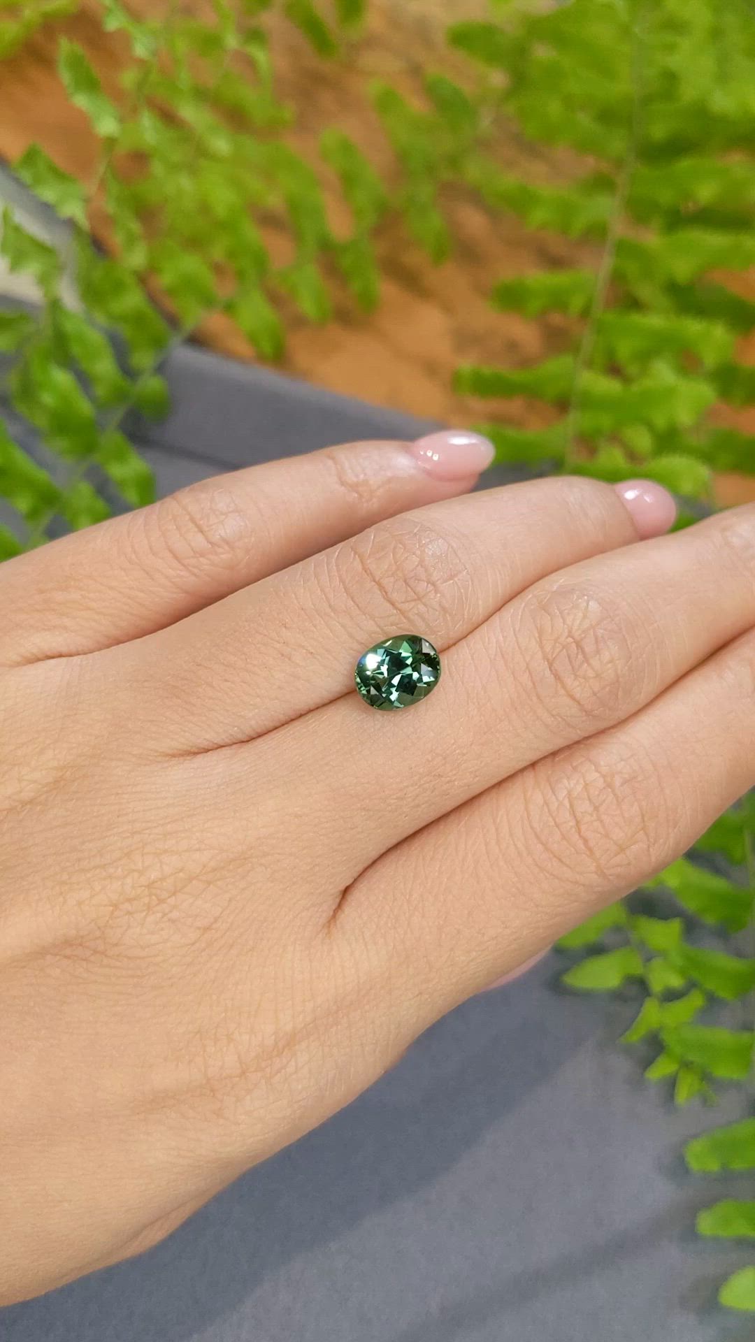 1.96 Ct. Bluish Green Tourmaline from Brazil Size Video