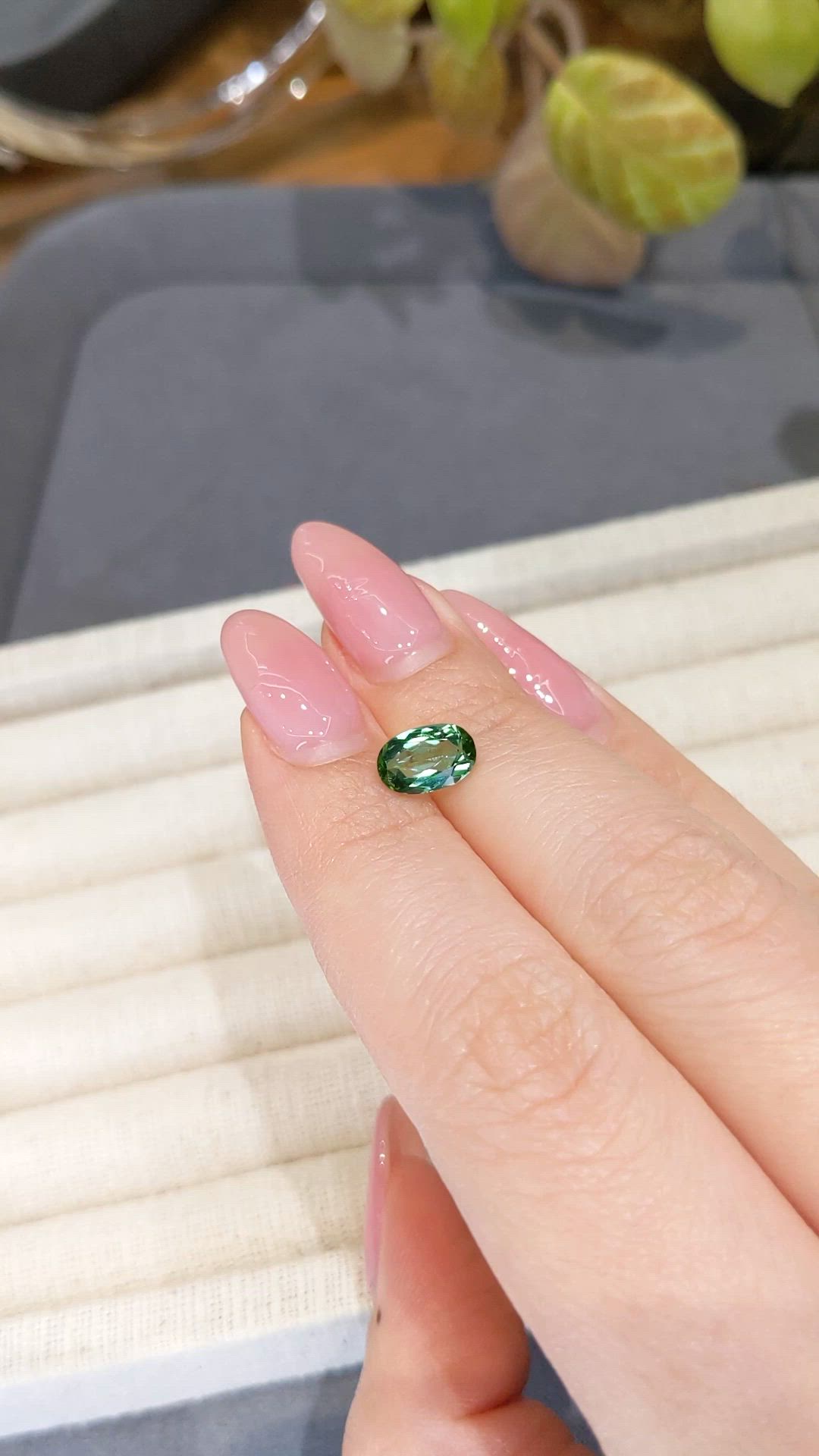 1.22 Ct. Green Tourmaline from Brazil Size Video