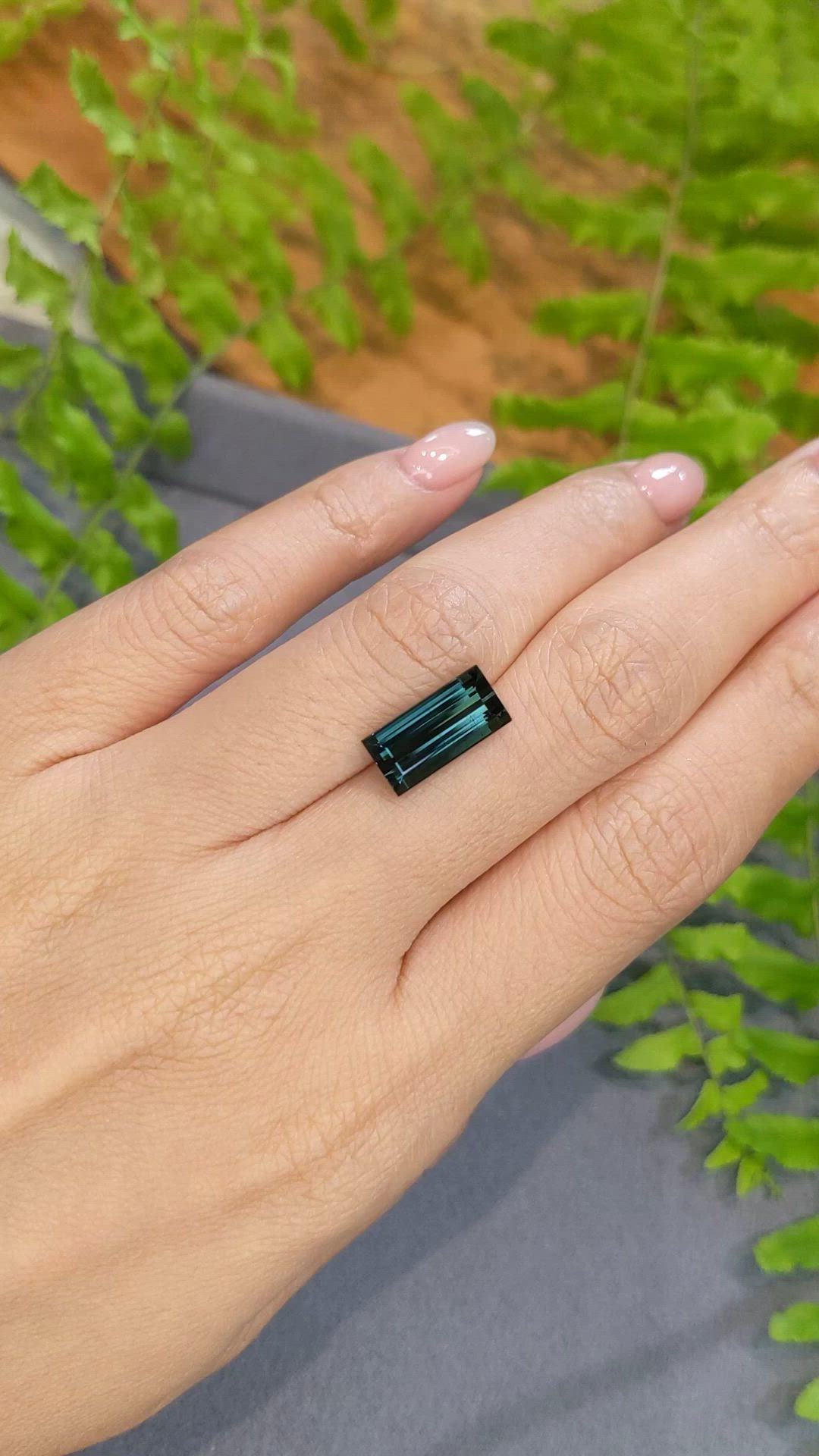 4.29 Ct. Bluish Green Tourmaline from Brazil Size Video