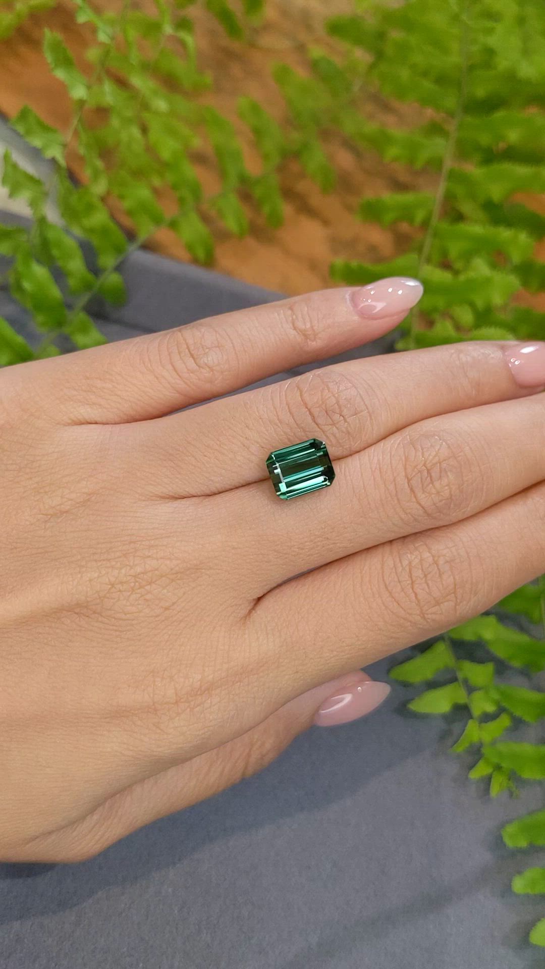 3.96 Ct. Bluish Green Tourmaline from Brazil Size Video
