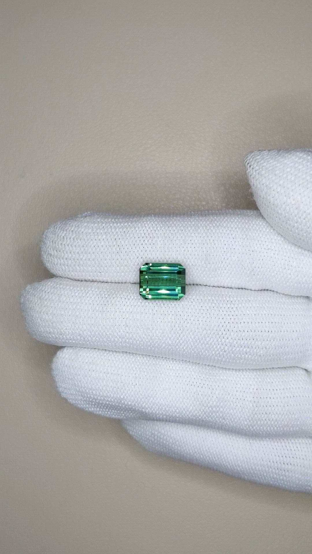 3.96 Ct. Bluish Green Tourmaline from Brazil Size Video
