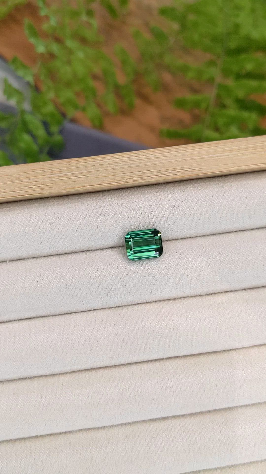 3.96 Ct. Bluish Green Tourmaline from Brazil Size Video