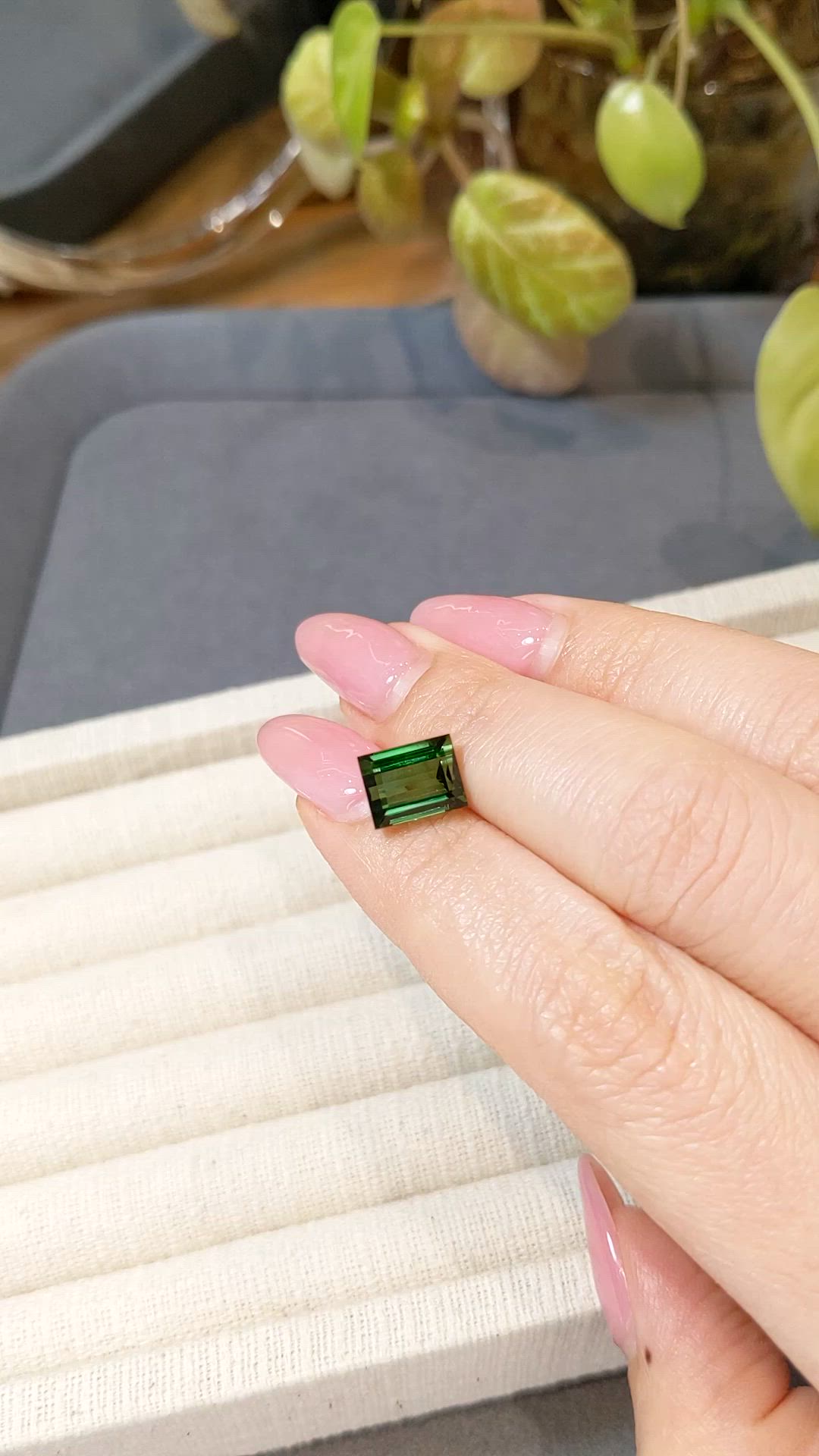 3.93 Ct. Green Tourmaline from Brazil Size Video
