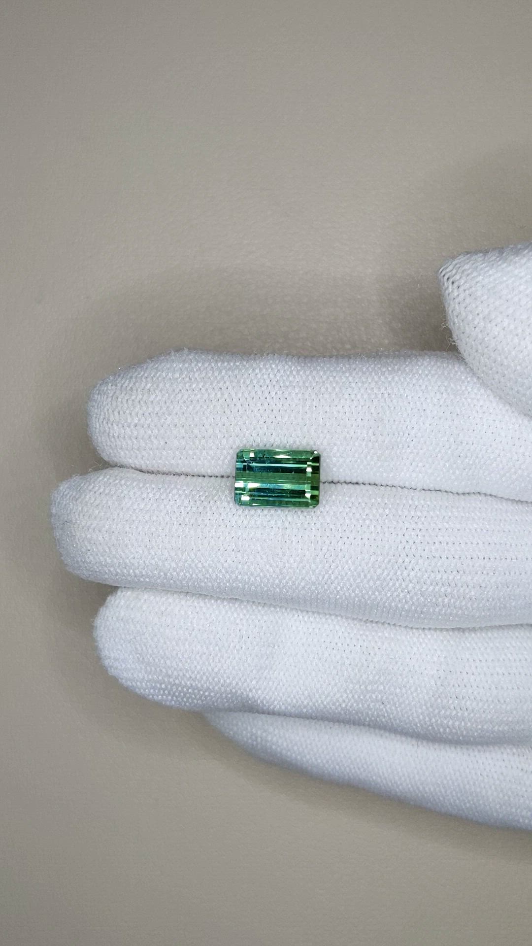 3.52 Ct. Bluish Green Tourmaline from Brazil Size Video