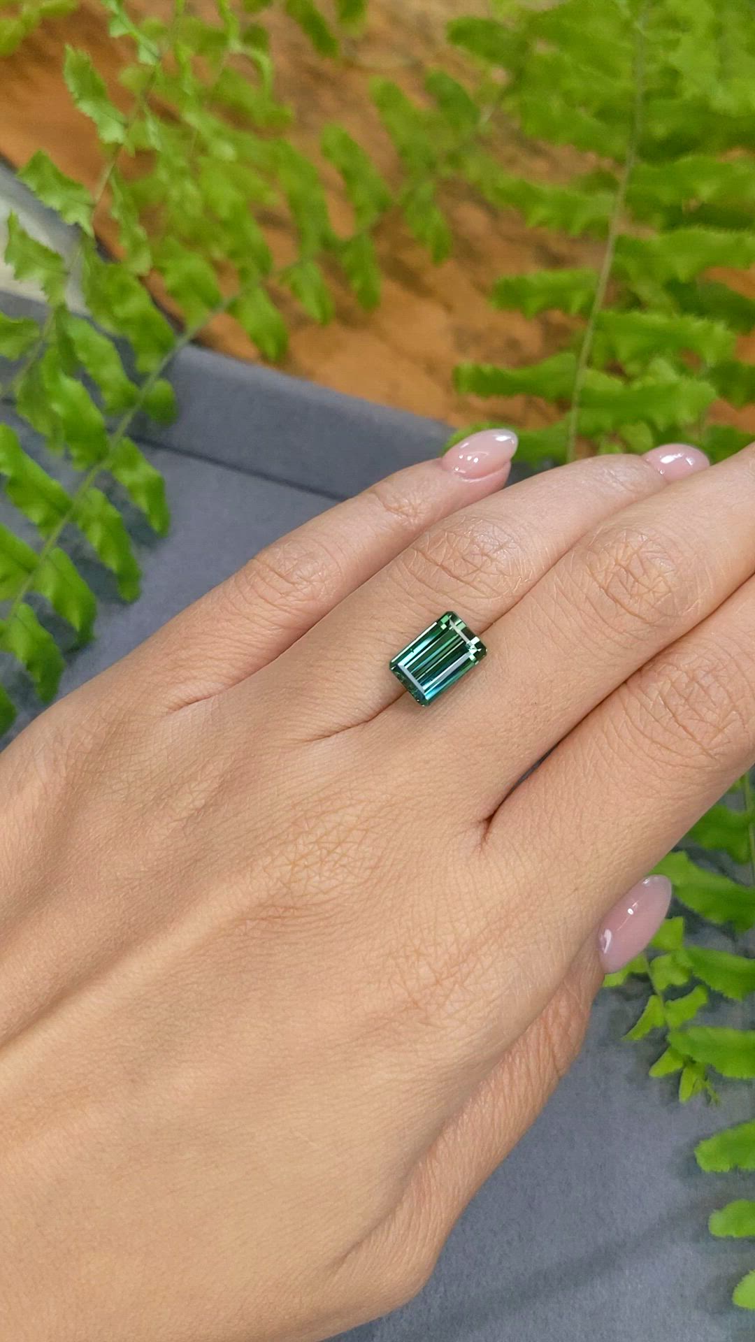 3.52 Ct. Bluish Green Tourmaline from Brazil Size Video