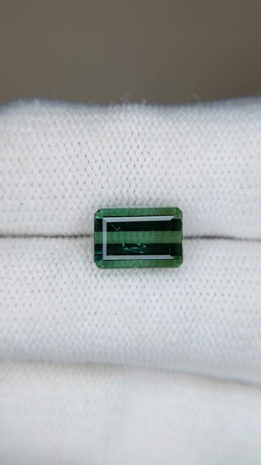 3.52 Ct. Bluish Green Tourmaline from Brazil Size Video