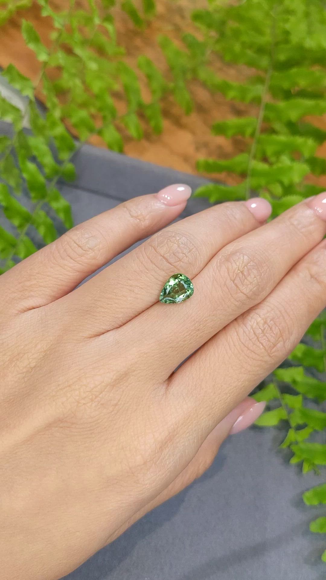 1.79 Ct. Green Tourmaline from Brazil Size Video