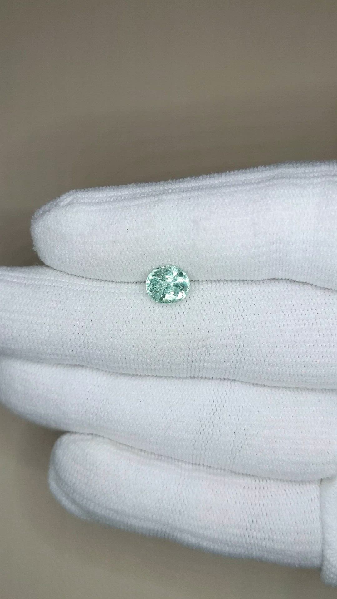1.36 Ct. Bluish Green Tourmaline from Republic of Congo Size Video