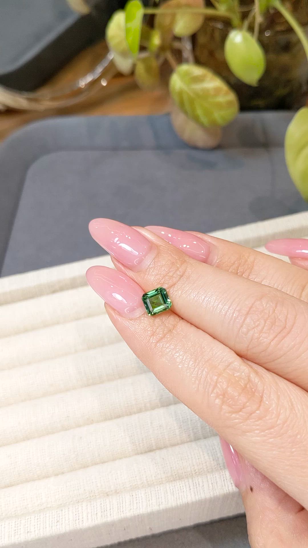 1.44 Ct. Green Tourmaline from Brazil Size Video