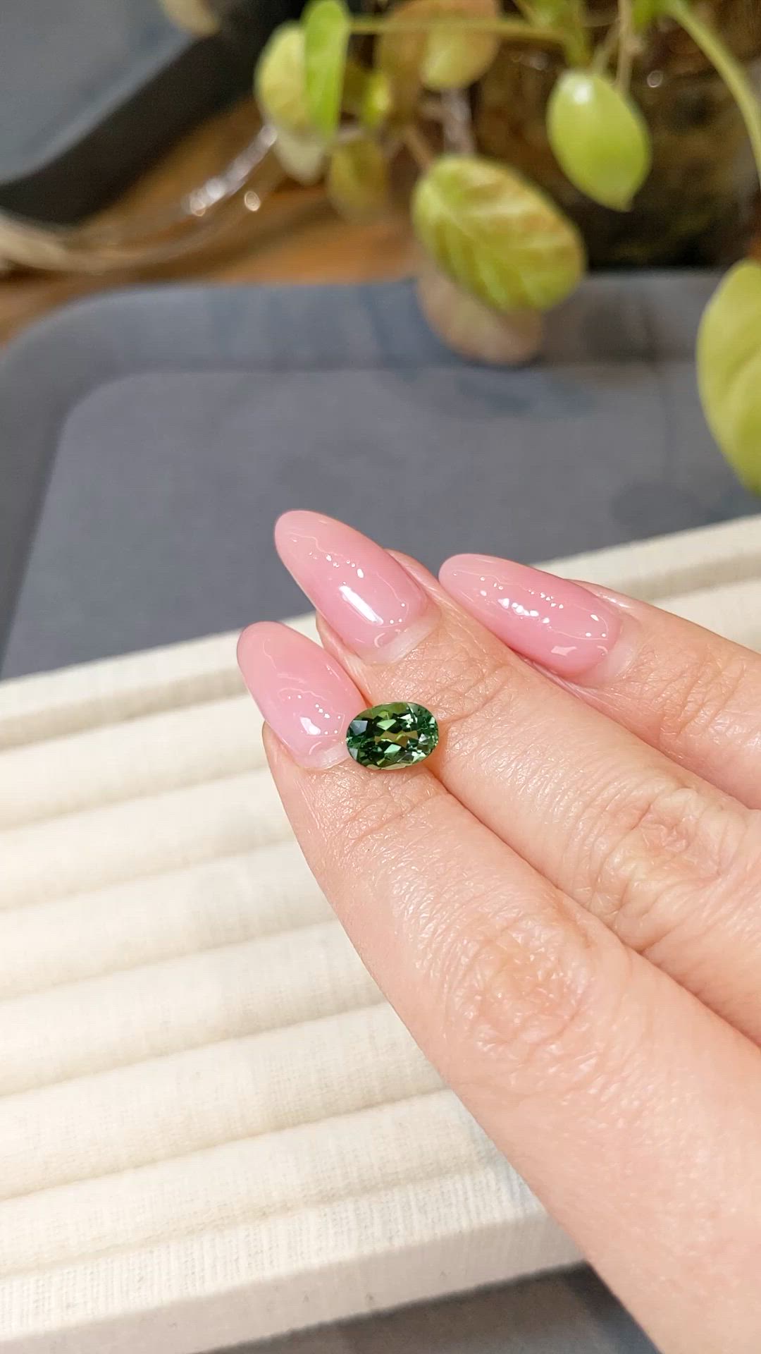 1.73 Ct. Green Tourmaline from Brazil Size Video