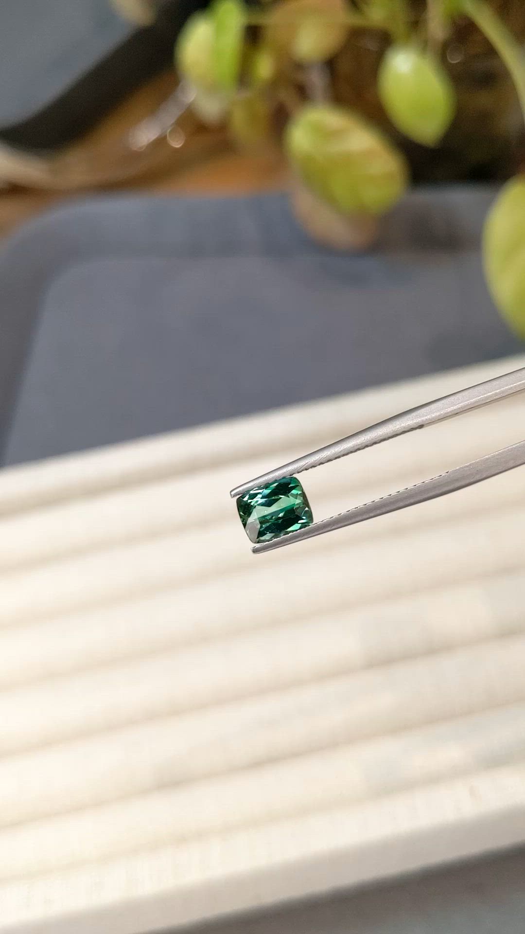 1.33 Ct. Bluish Green Tourmaline from Brazil Size Video