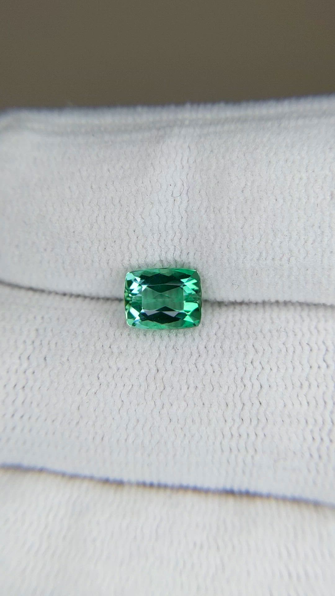 1.33 Ct. Bluish Green Tourmaline from Brazil Size Video