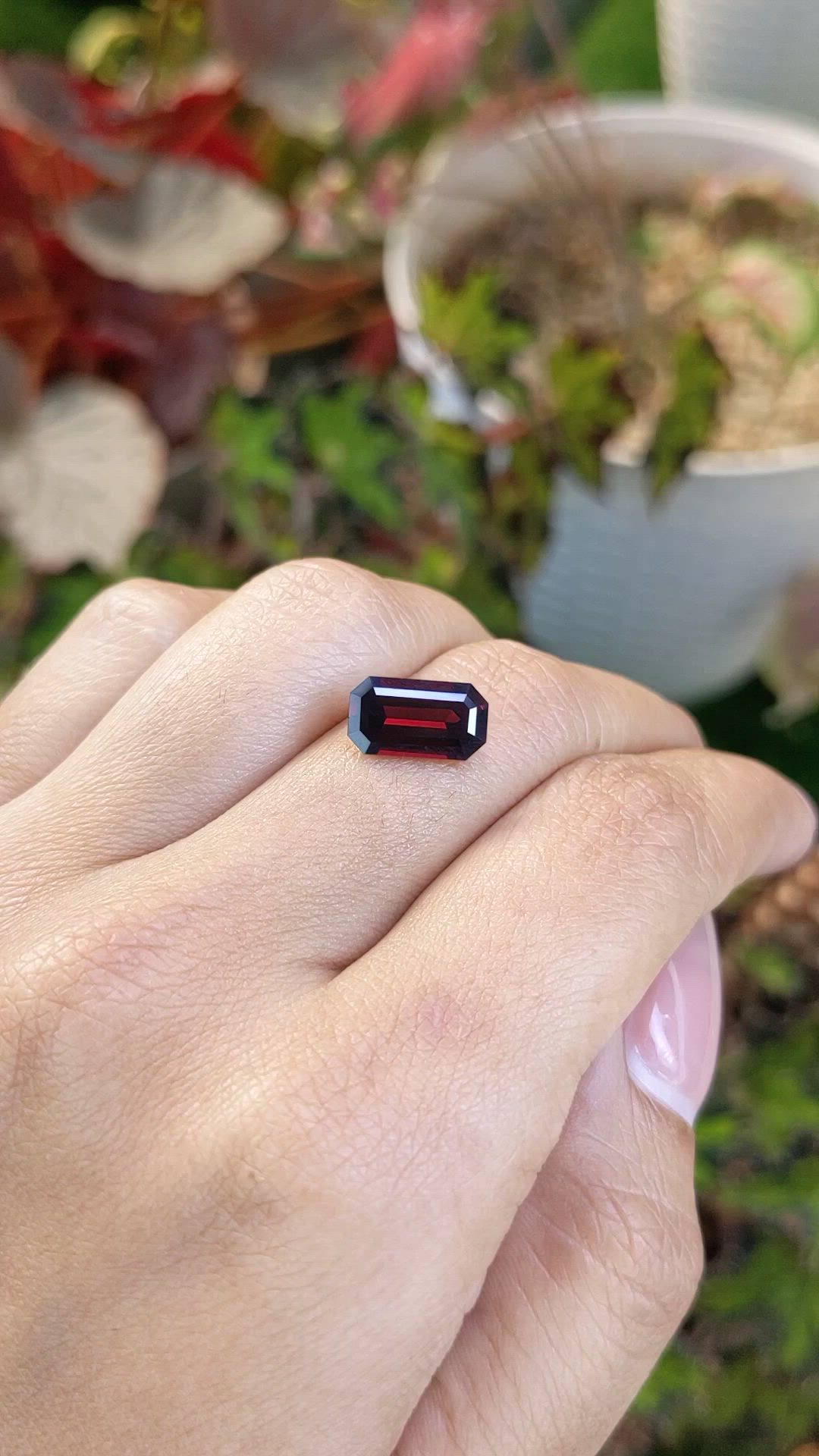 2.95 Ct. Red Garnet from Ceylon (Sri Lanka) Size Video