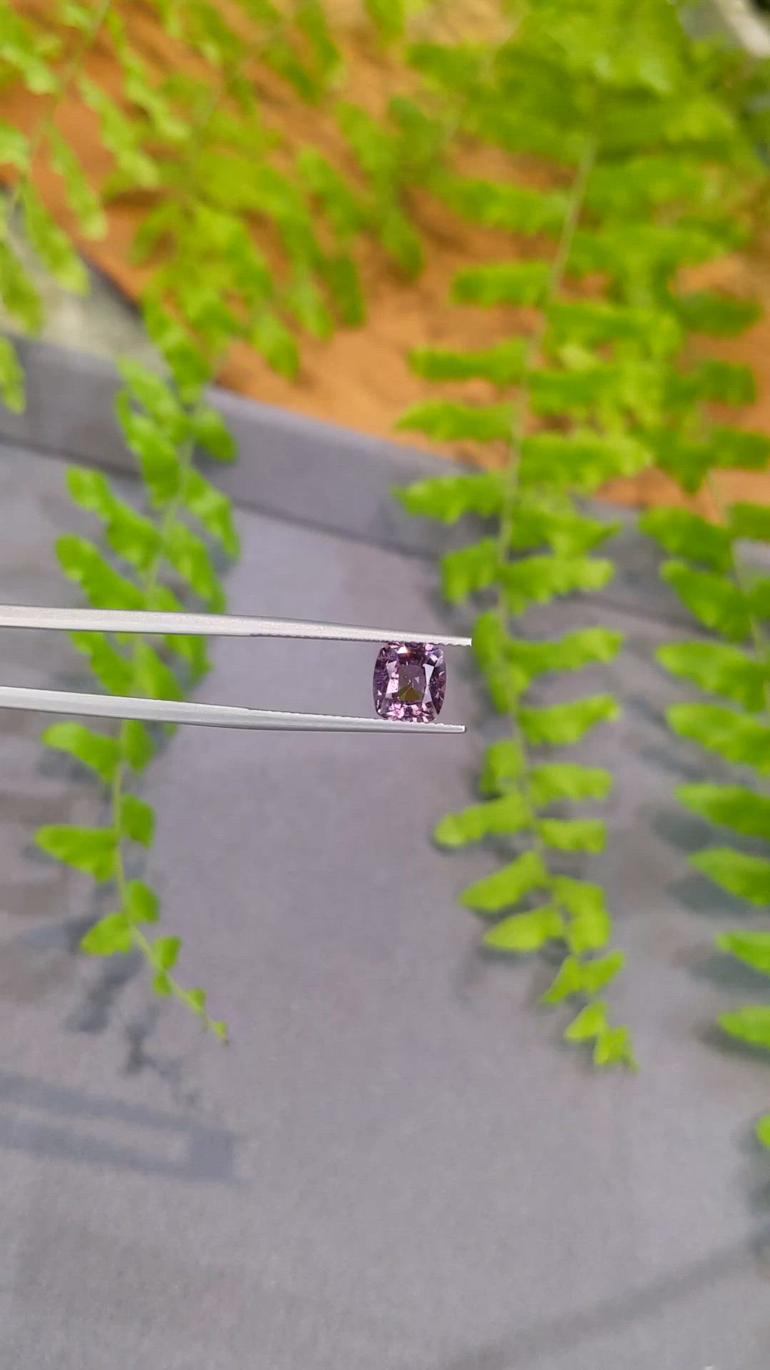 1.71 Ct. Pinkish Purple Spinel from Ceylon (Sri Lanka) Size Video