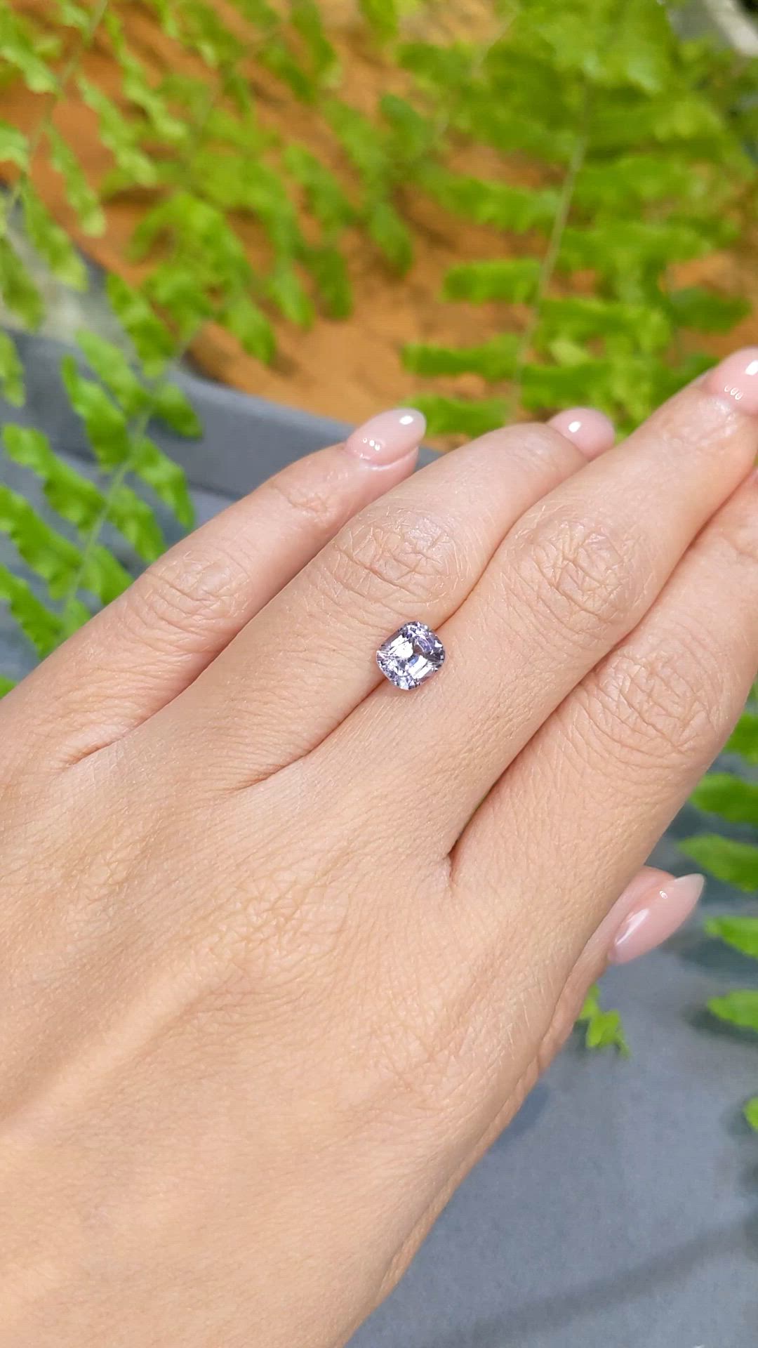 1.34 Ct. Pinkish Purple Spinel from Burma (Myanmar) Size Video