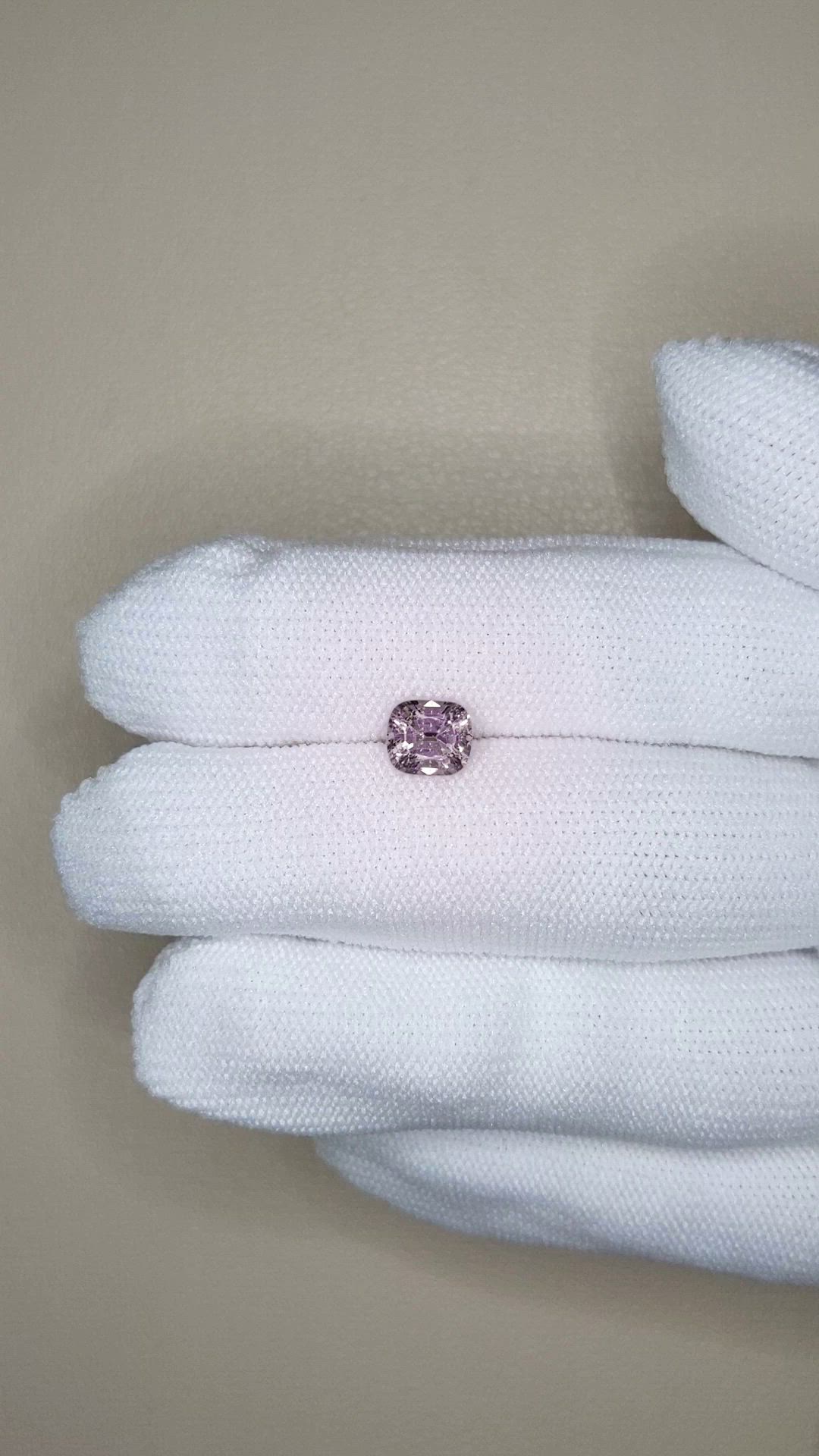 1.34 Ct. Pinkish Purple Spinel from Burma (Myanmar) Size Video