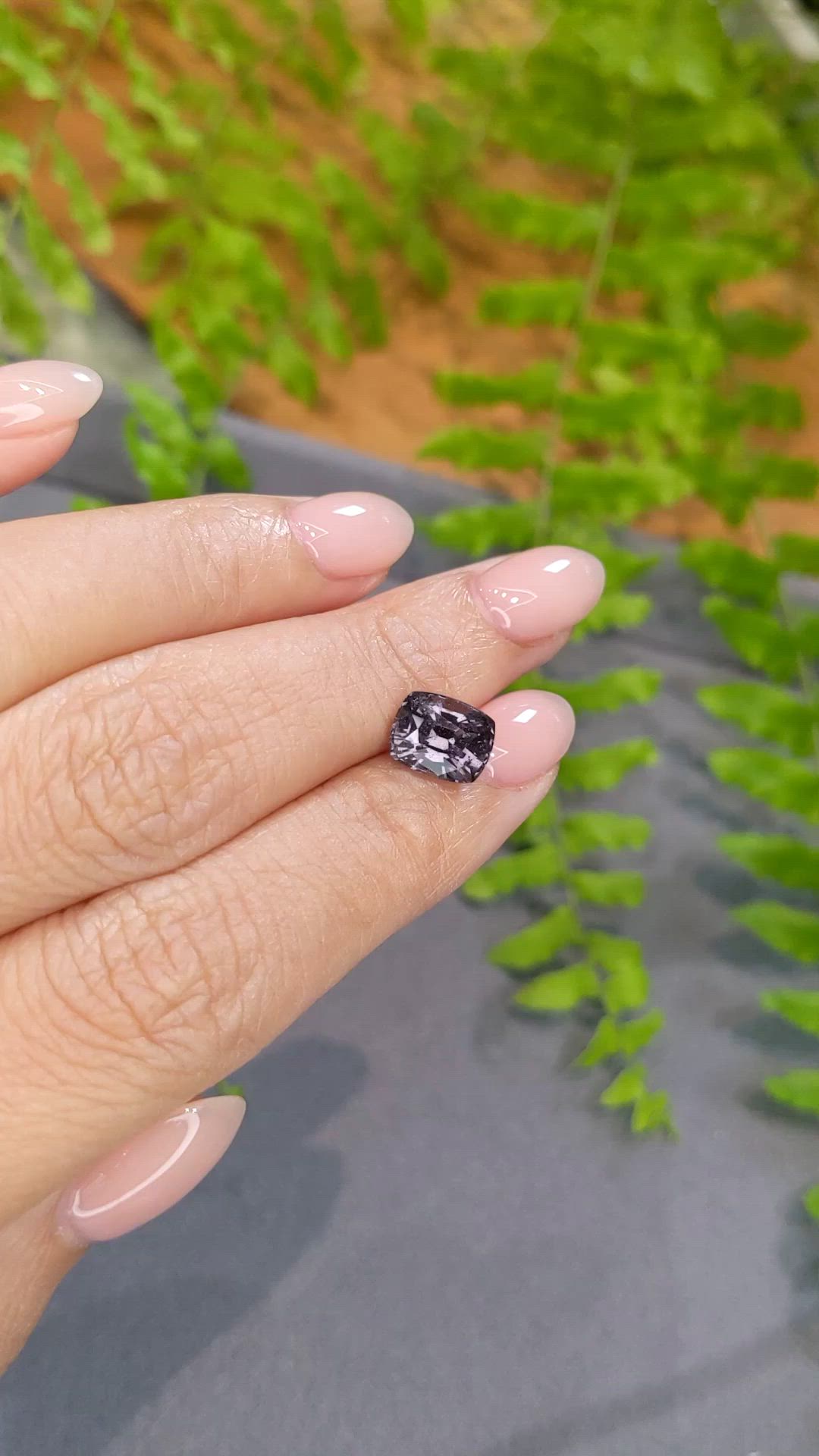 2.95 Ct. Purplish Grey Spinel from Burma (Myanmar) Size Video
