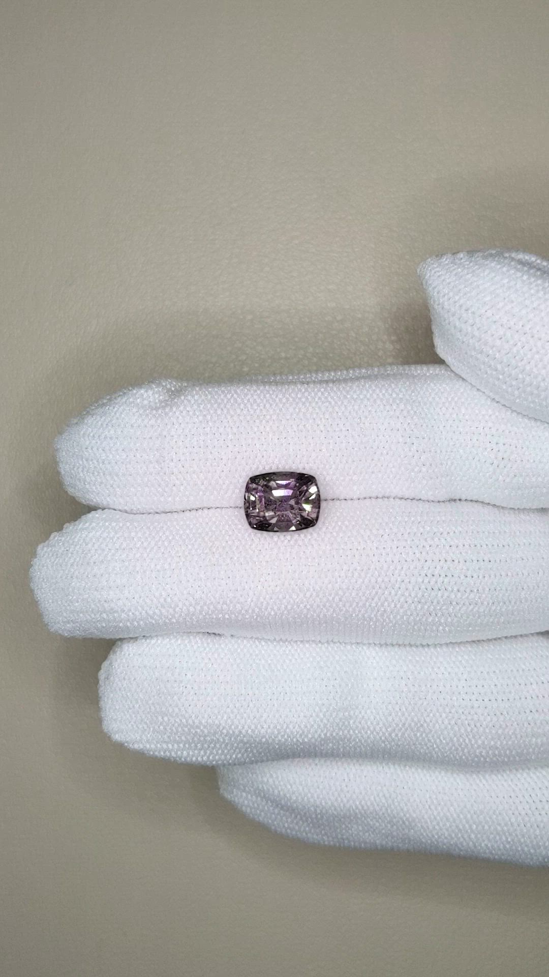 2.95 Ct. Purplish Grey Spinel from Burma (Myanmar) Size Video