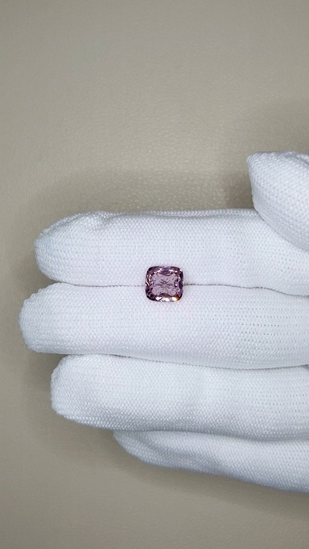 2.15 Ct. Pinkish Purple Spinel from Burma (Myanmar) Size Video