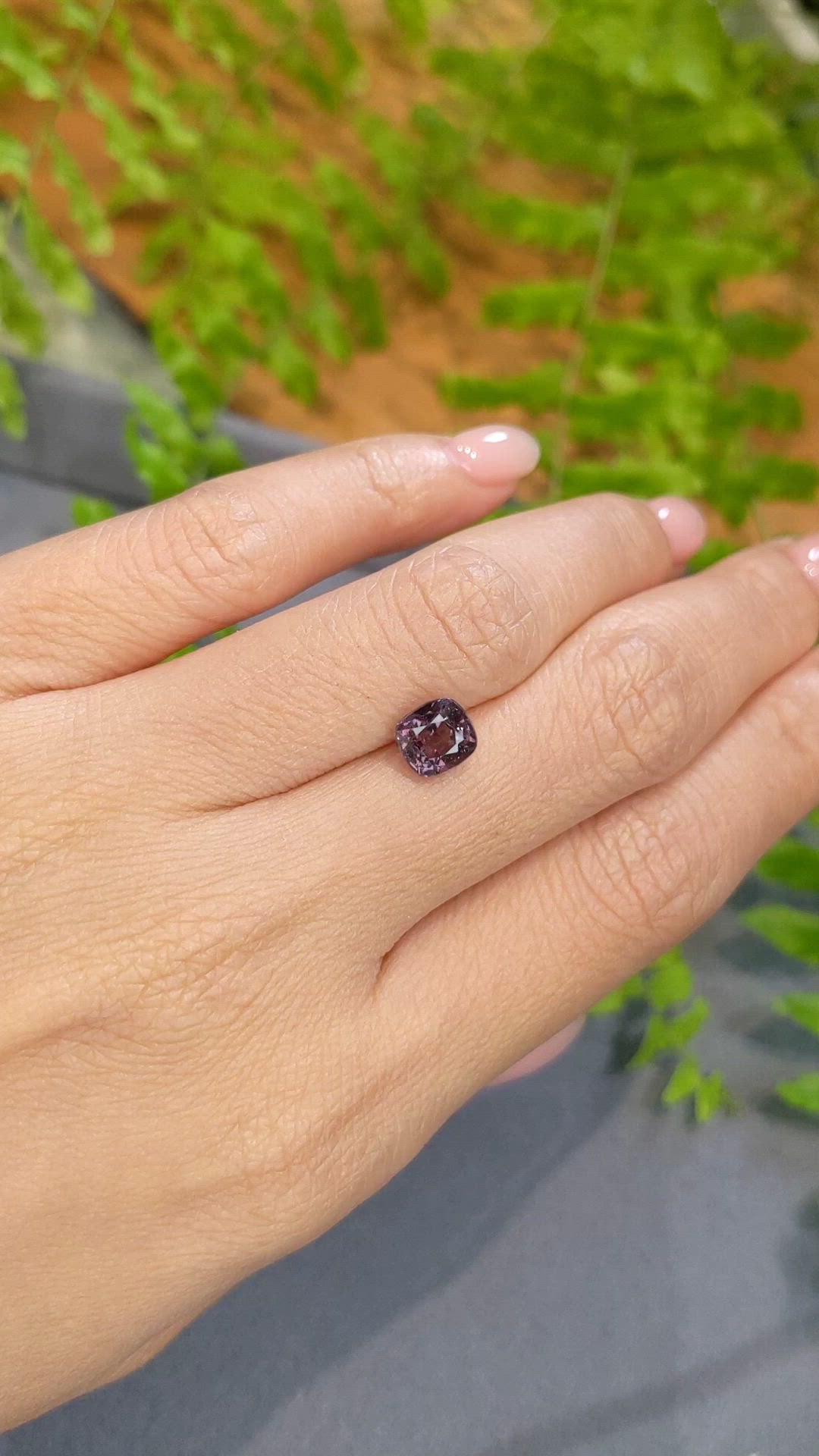 1.79 Ct. Pinkish Purple Spinel from Tanzania Size Video