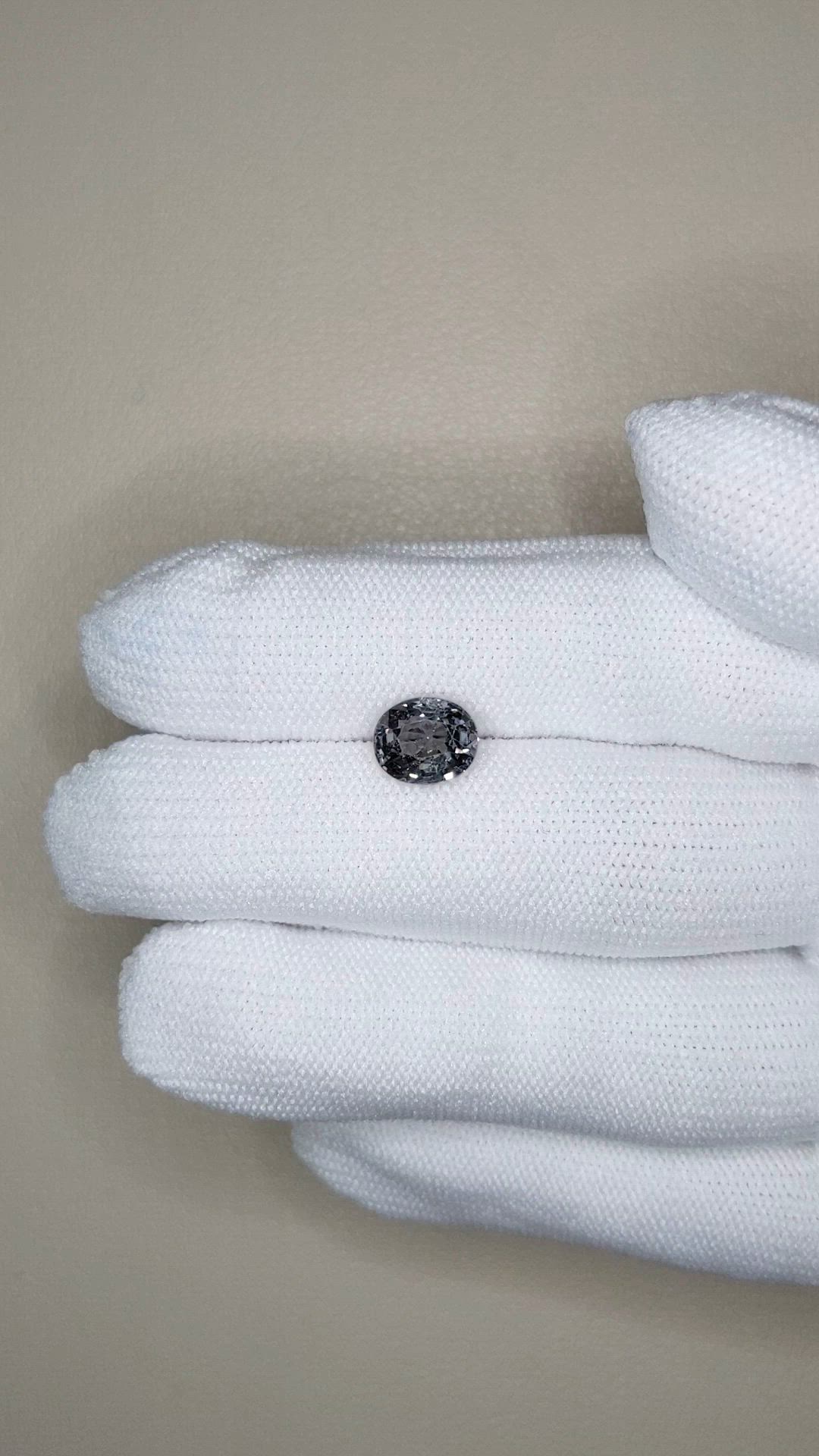 2.22 Ct. Grey Spinel from Burma (Myanmar) Size Video