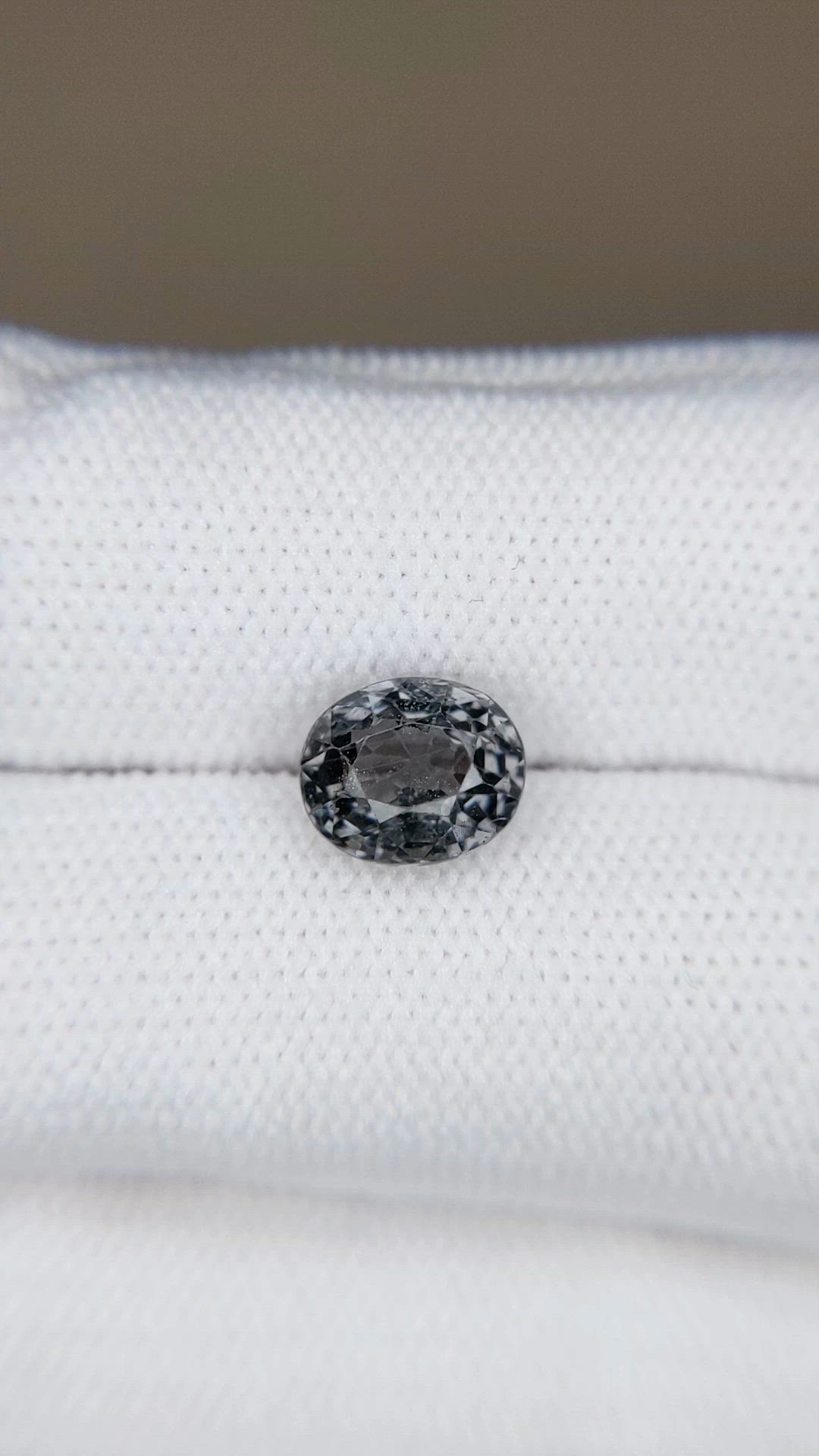 2.22 Ct. Grey Spinel from Burma (Myanmar) Size Video
