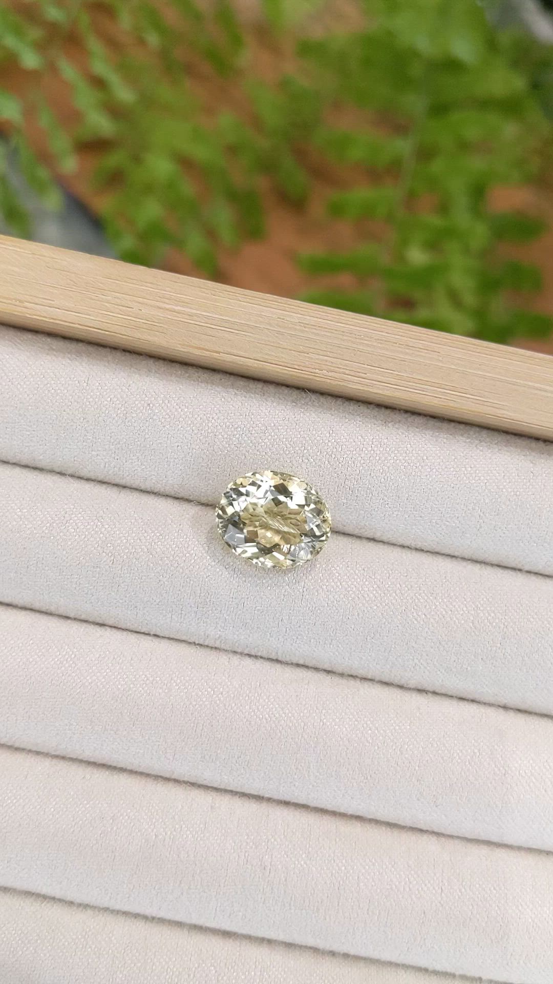 6.05 Ct. Yellow Scapolite from Ceylon (Sri Lanka) Size Video