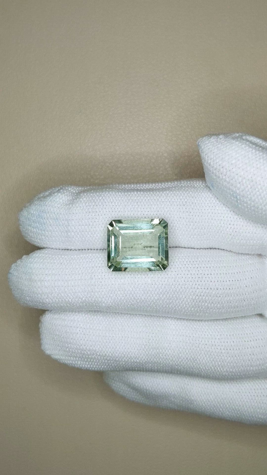 8.84 Ct. Mint Green Prasiolite from Madagascar Size Video