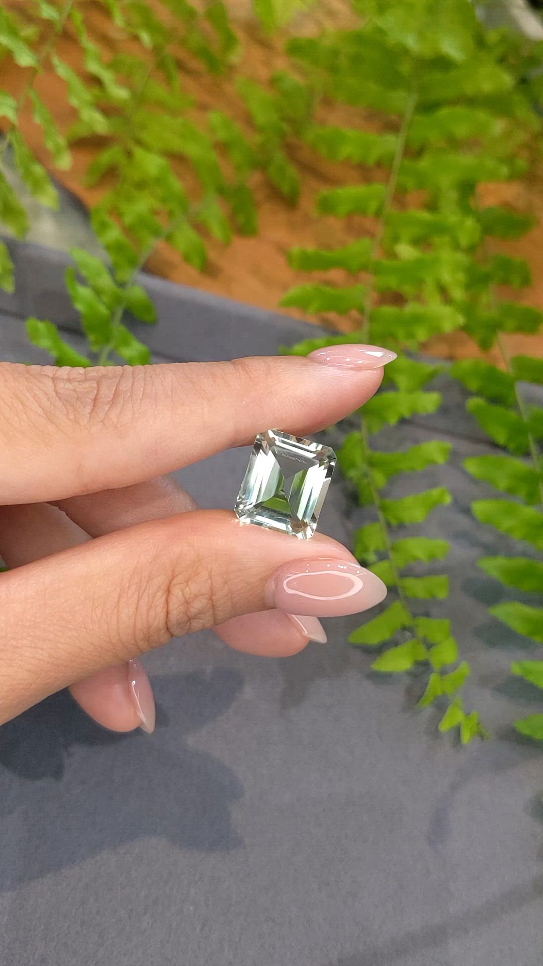 8.84 Ct. Mint Green Prasiolite from Madagascar Size Video