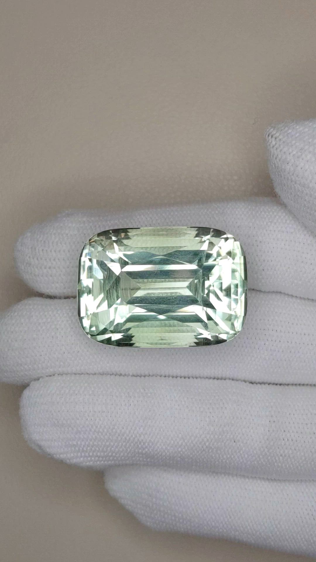 70.60 Ct. Mint Green Prasiolite from Madagascar Size Video