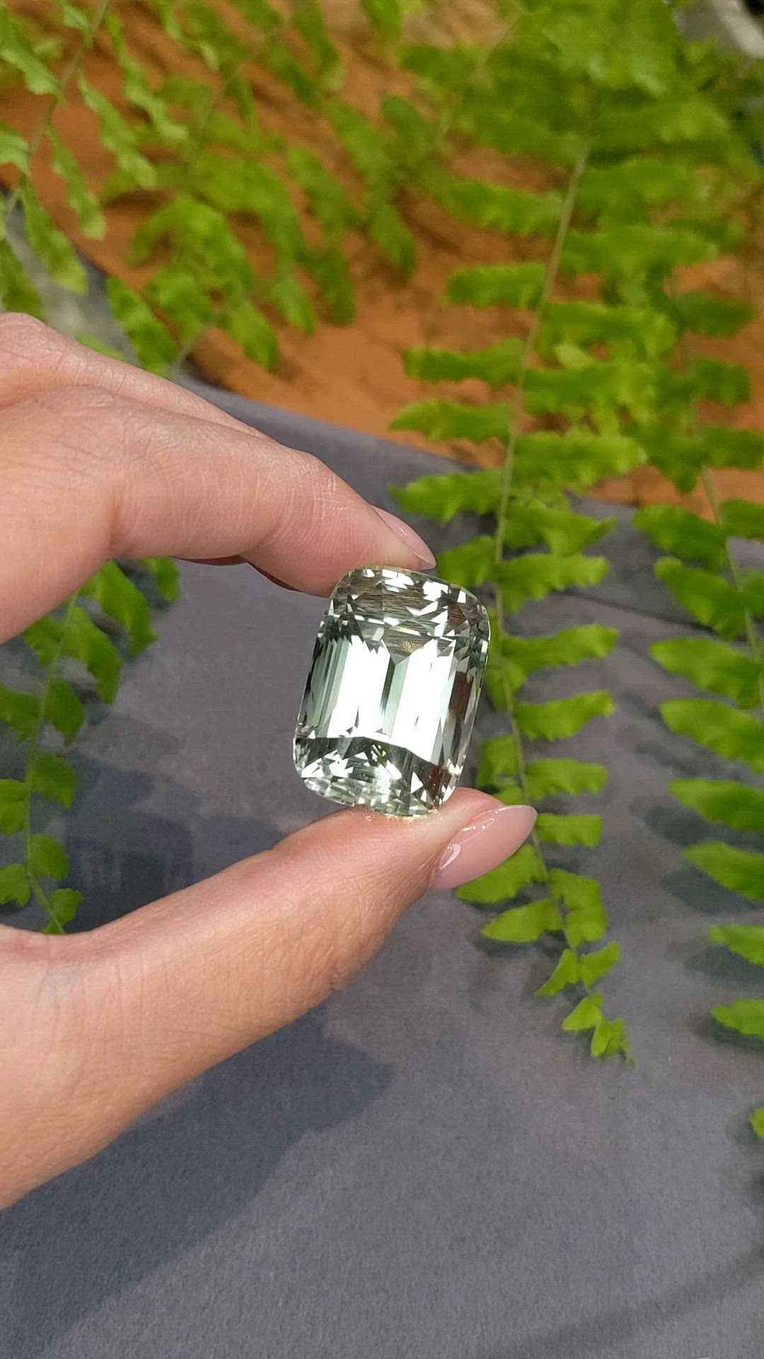 70.60 Ct. Mint Green Prasiolite from Madagascar Size Video