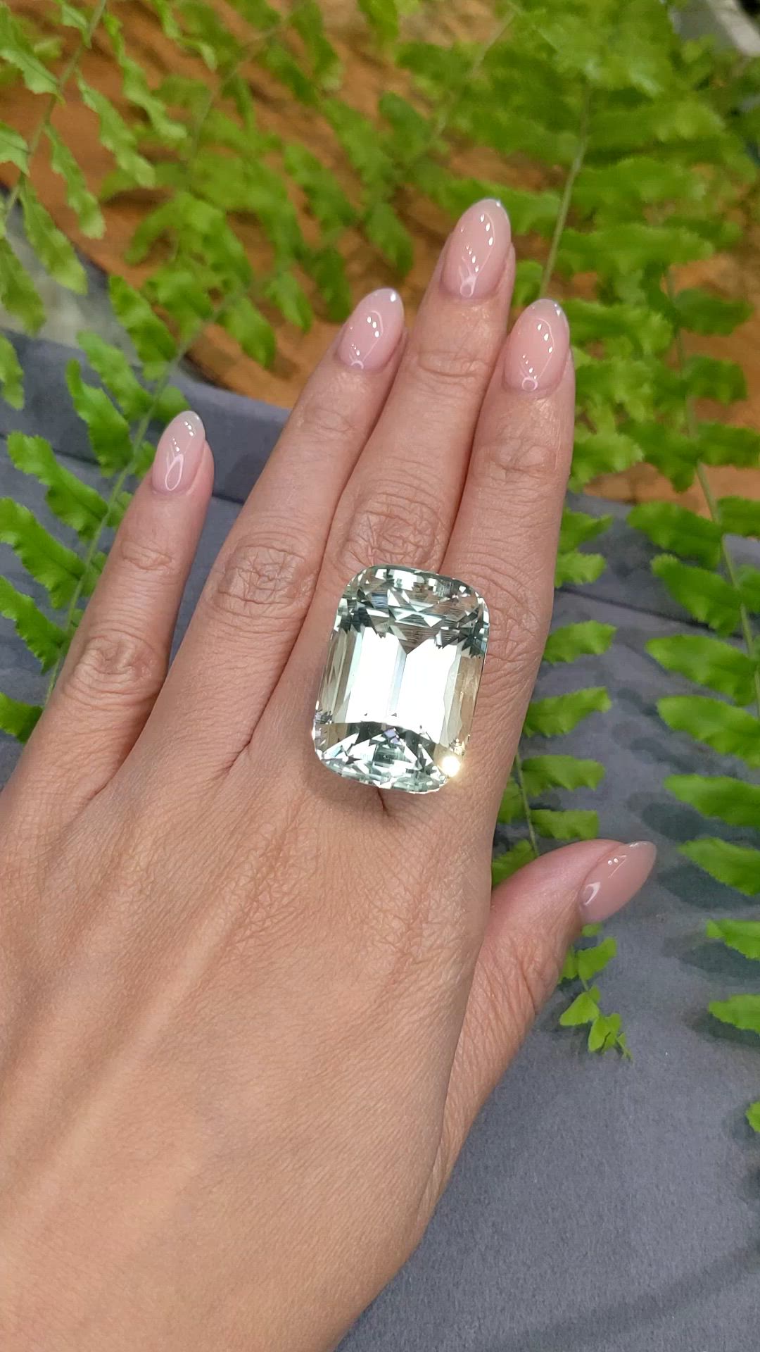 70.60 Ct. Mint Green Prasiolite from Madagascar Size Video